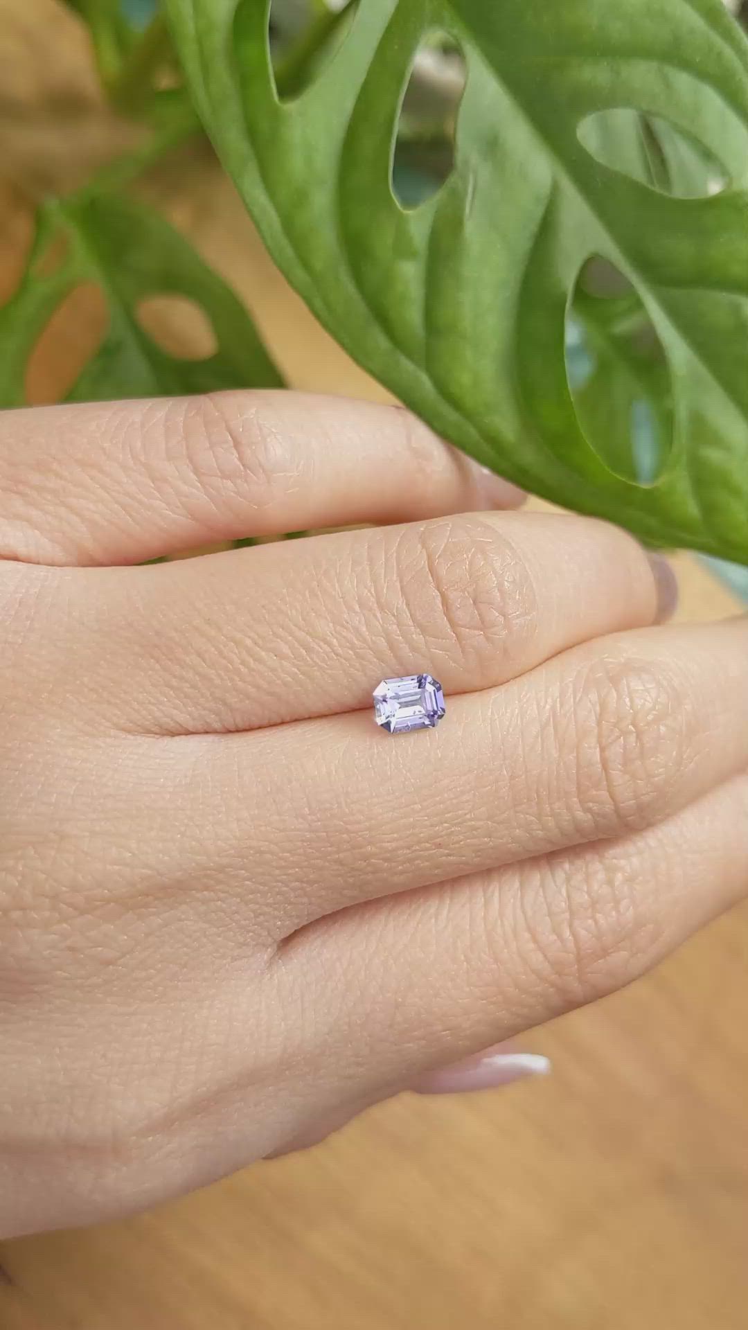 0.69 Ct. Purplish Blue Sapphire from Ceylon (Sri Lanka) Size Video