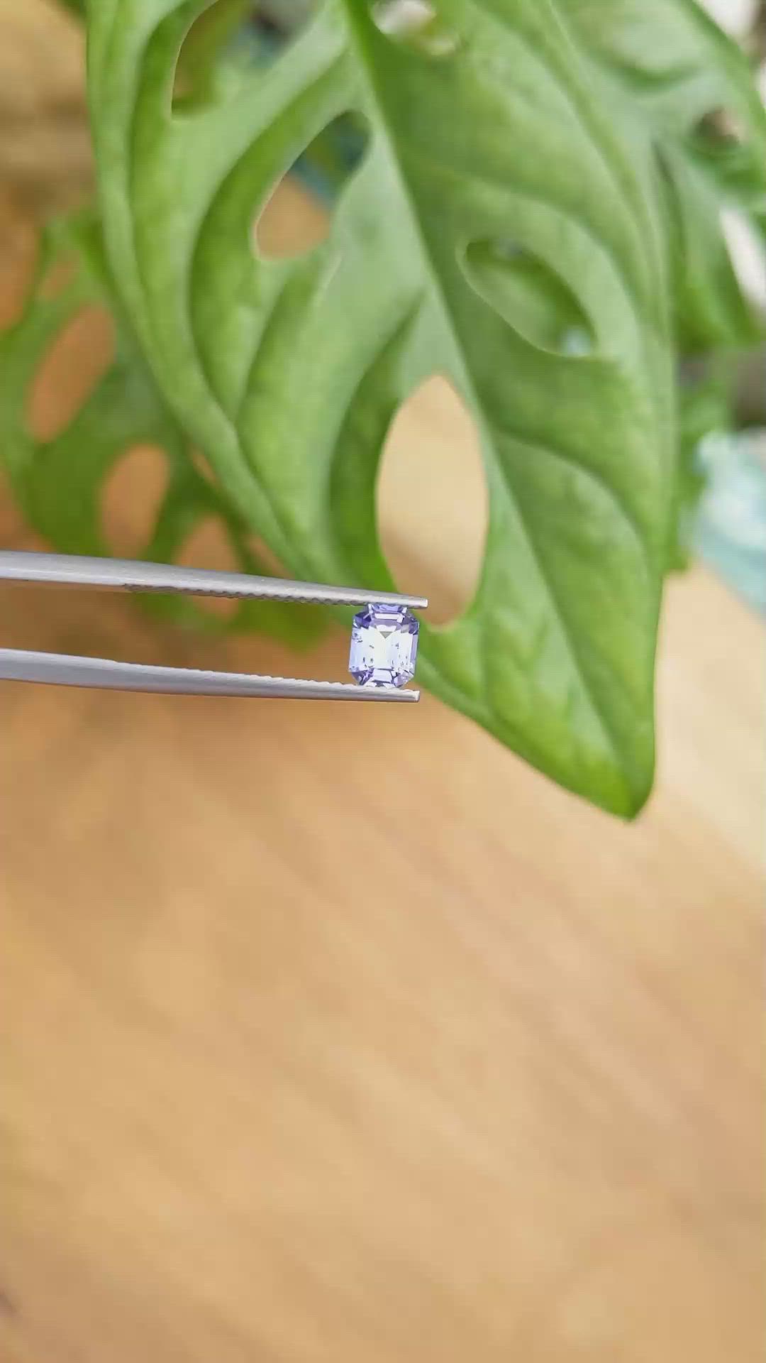 0.69 Ct. Purplish Blue Sapphire from Ceylon (Sri Lanka) Size Video