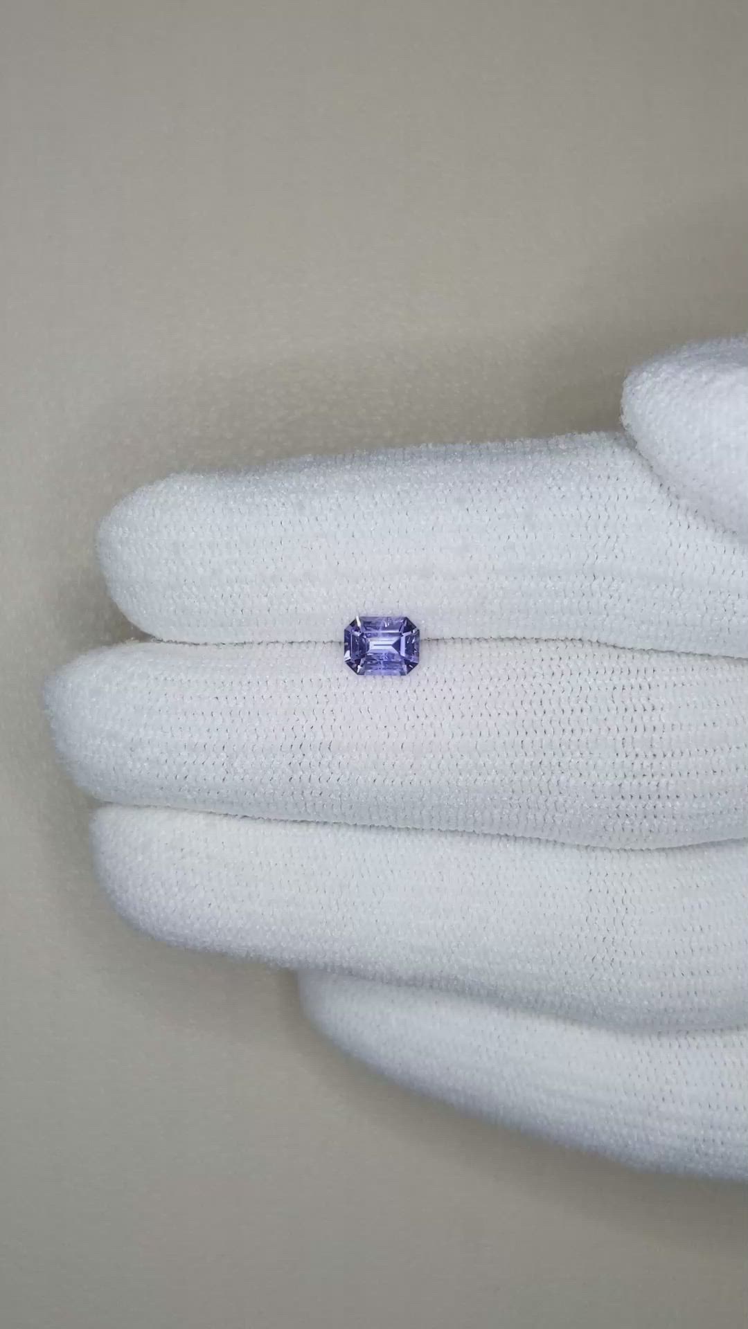 0.69 Ct. Purplish Blue Sapphire from Ceylon (Sri Lanka) Size Video