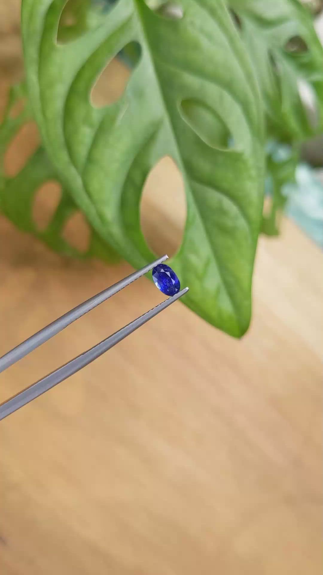 0.40 Ct. Blue Sapphire from Ceylon (Sri Lanka) Size Video