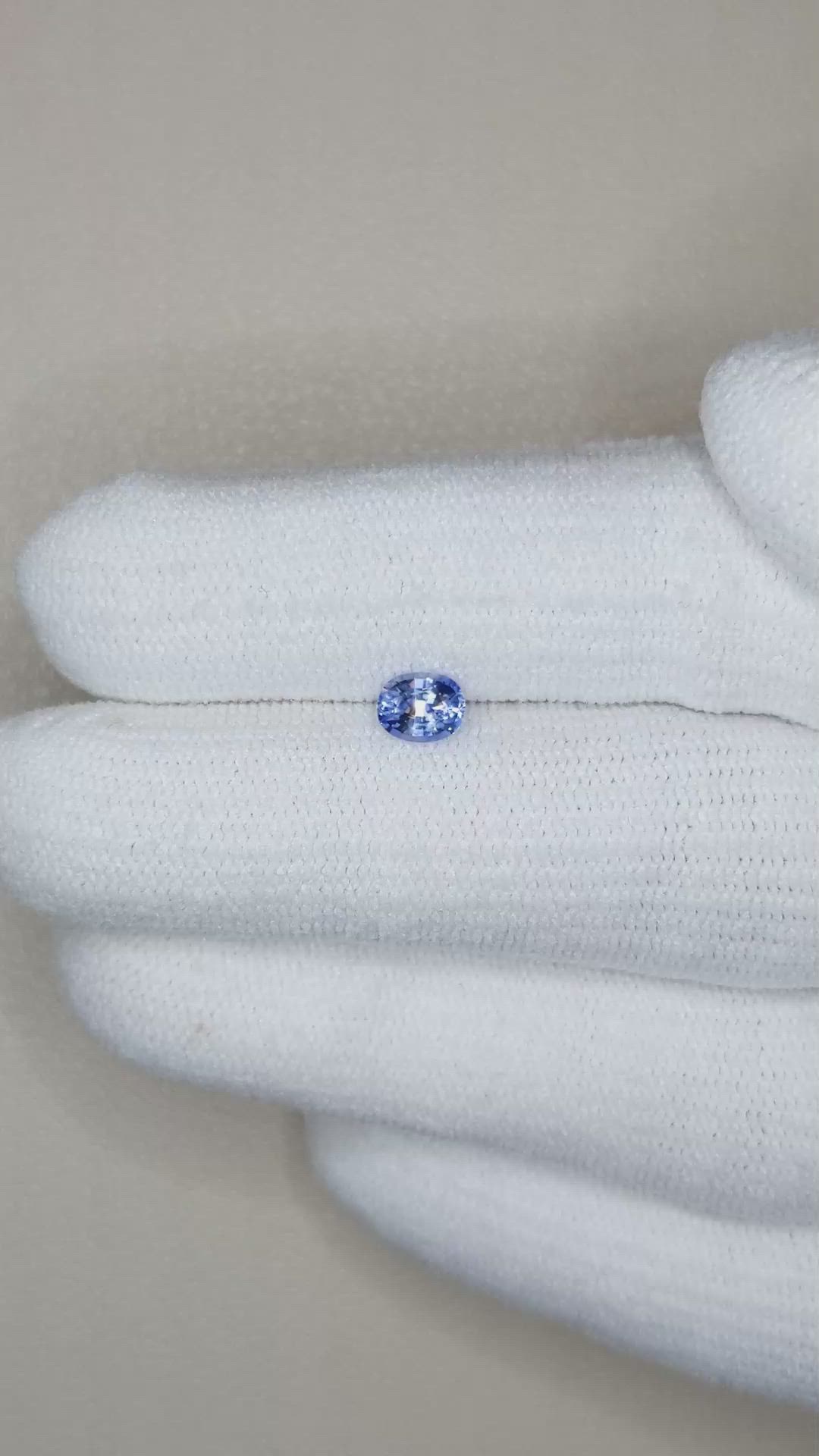 0.45 Ct. Blue Sapphire from Ceylon (Sri Lanka) Size Video