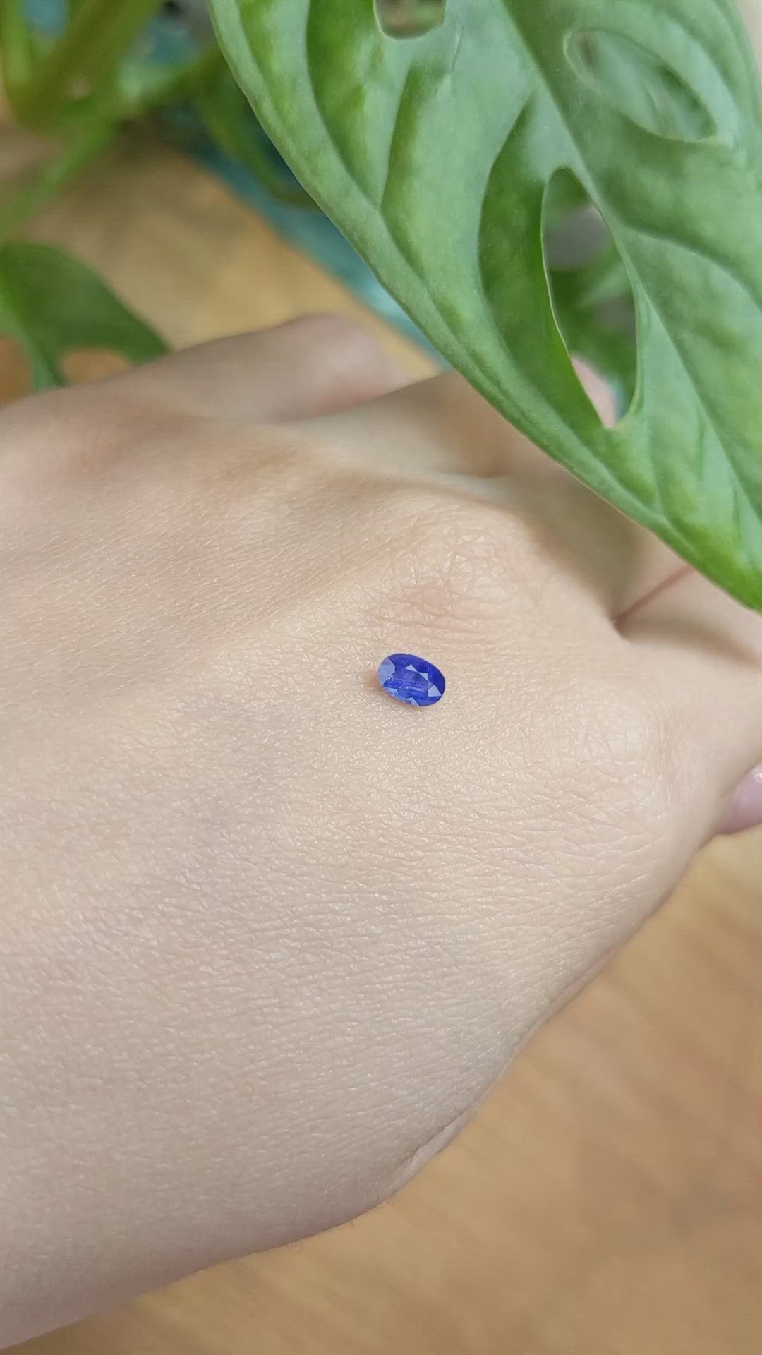0.35 Ct. Blue Sapphire from Ceylon (Sri Lanka) Size Video