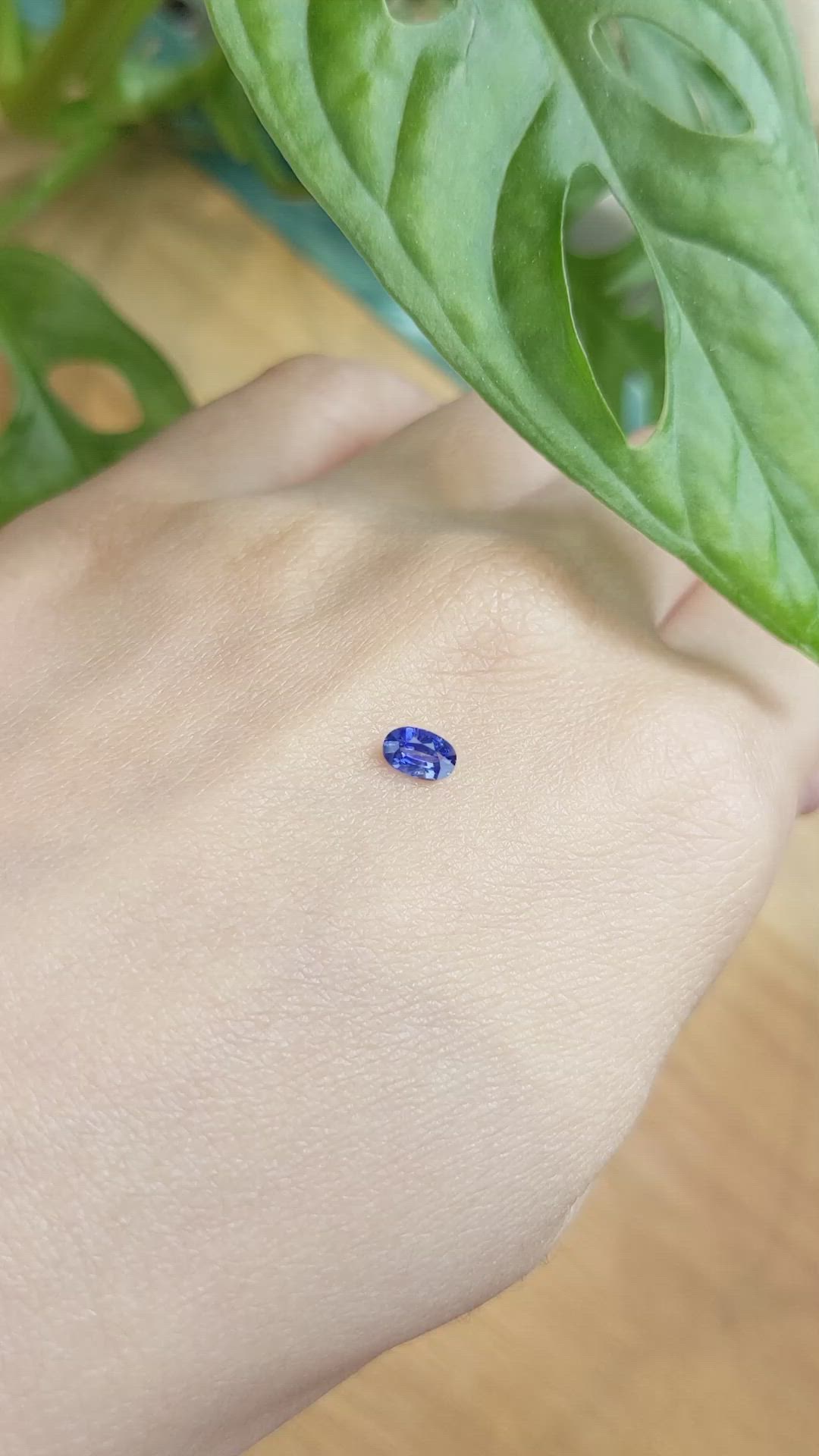 0.35 Ct. Blue Sapphire from Ceylon (Sri Lanka) Size Video