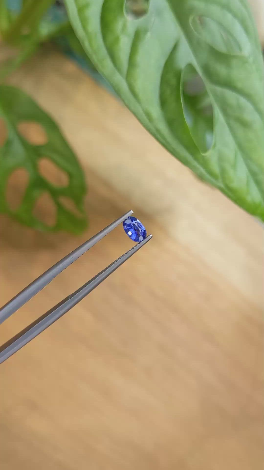0.35 Ct. Blue Sapphire from Ceylon (Sri Lanka) Size Video