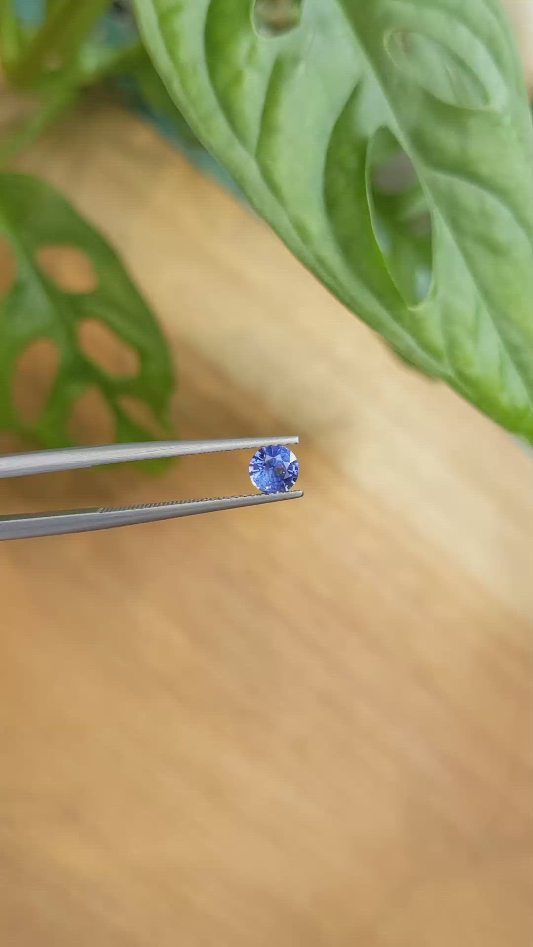 0.56 Ct. Blue Sapphire from Ceylon (Sri Lanka) Size Video