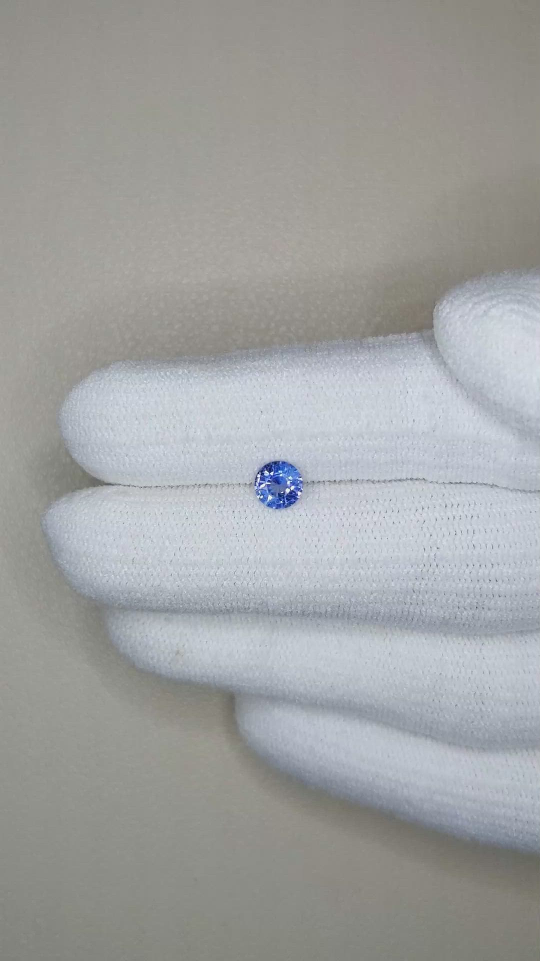 0.56 Ct. Blue Sapphire from Ceylon (Sri Lanka) Size Video
