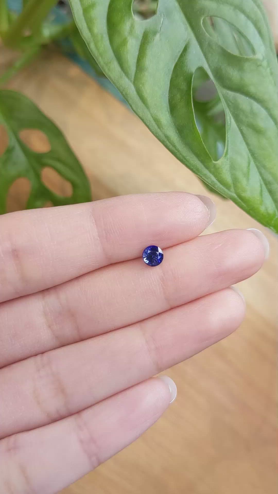 0.63 Ct. Blue Sapphire from Ceylon (Sri Lanka) Size Video