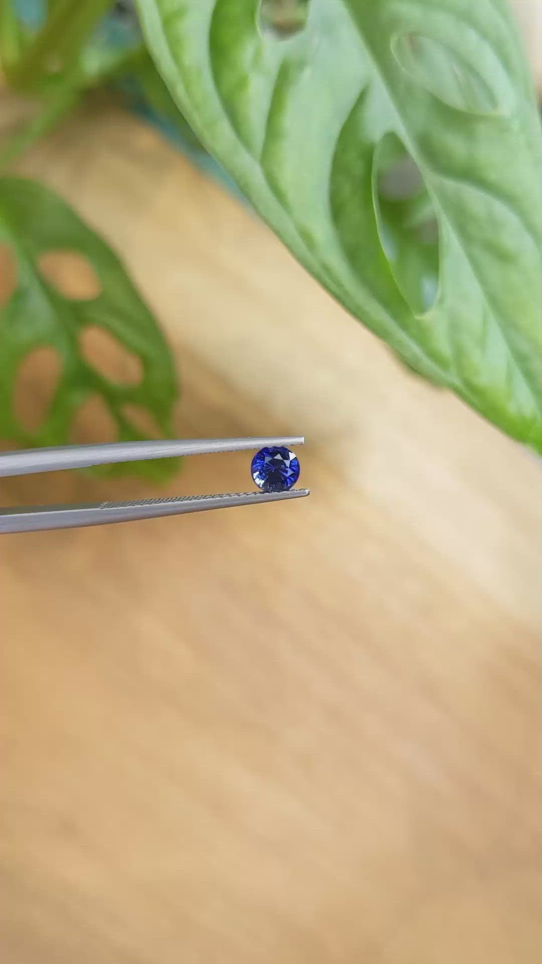 0.63 Ct. Blue Sapphire from Ceylon (Sri Lanka) Size Video