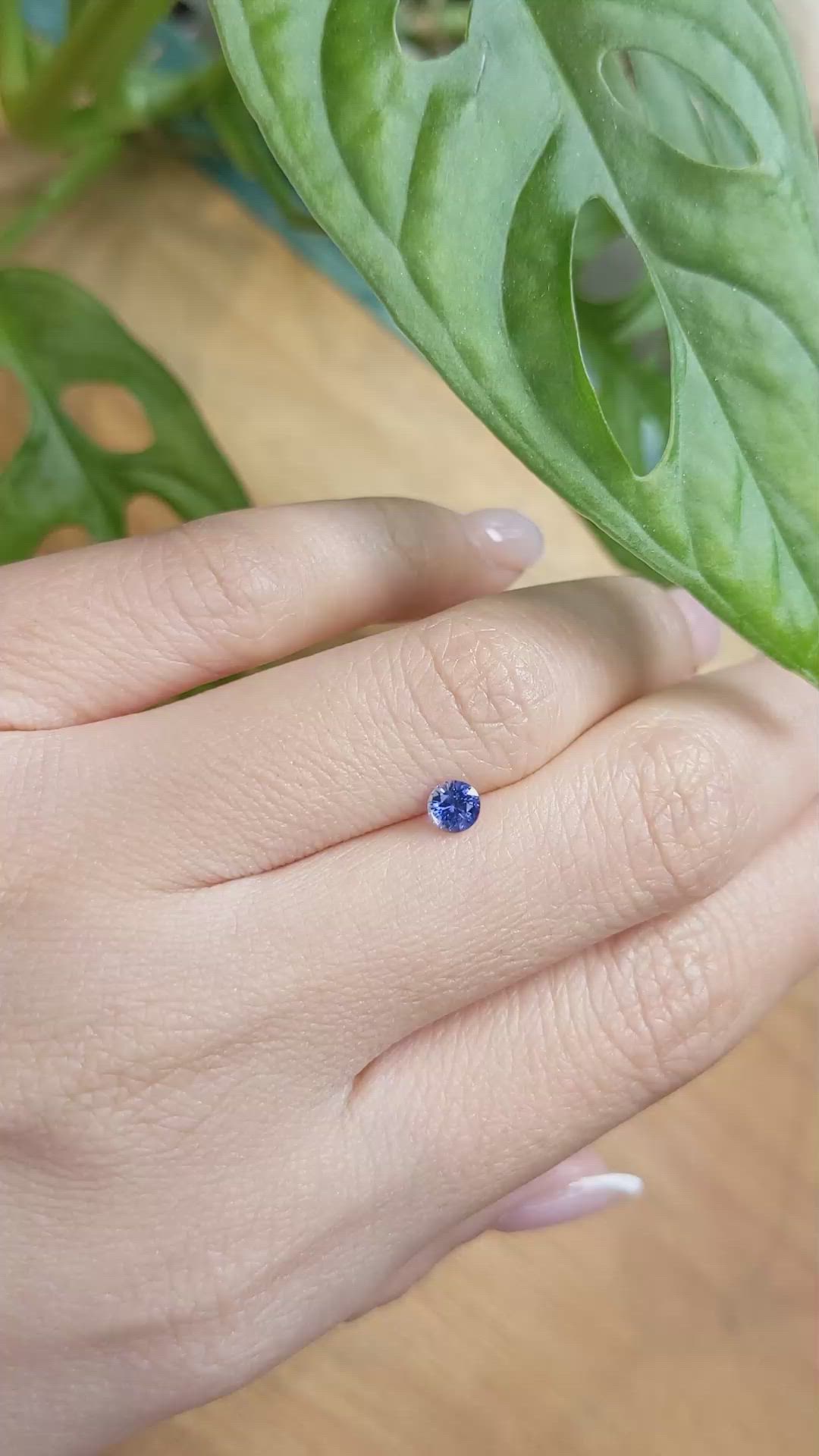 0.40 Ct. Blue Sapphire from Ceylon (Sri Lanka) Size Video