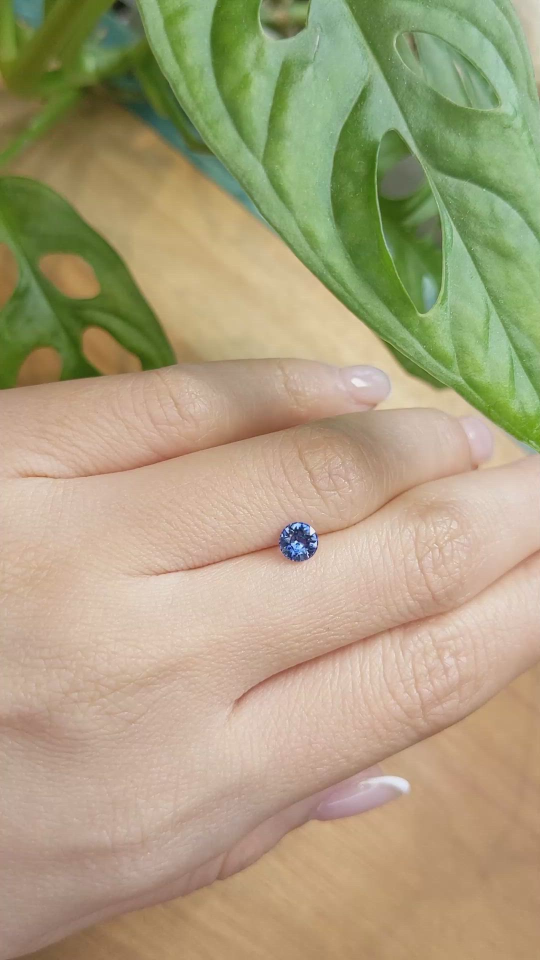 0.69 Ct. Blue Sapphire from Ceylon (Sri Lanka) Size Video