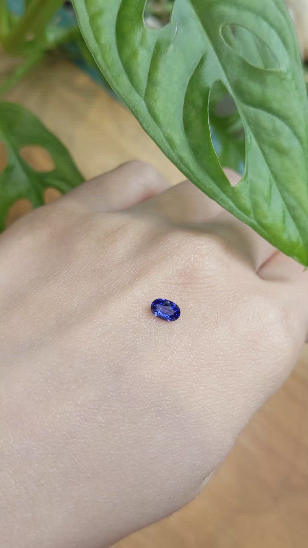 0.53 Ct. Blue Sapphire from Ceylon (Sri Lanka) Size Video