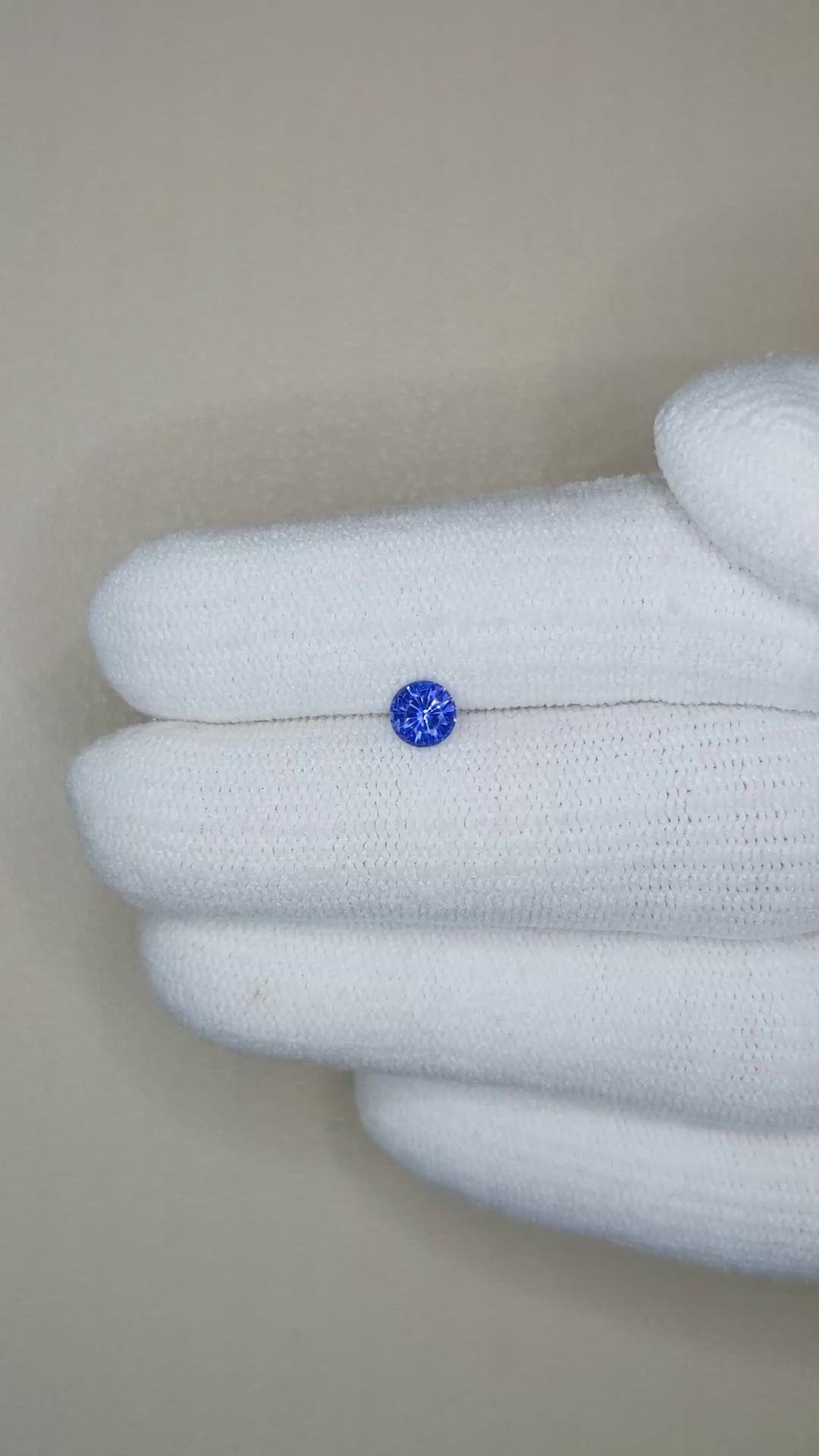 0.45 Ct. Blue Sapphire from Ceylon (Sri Lanka) Size Video