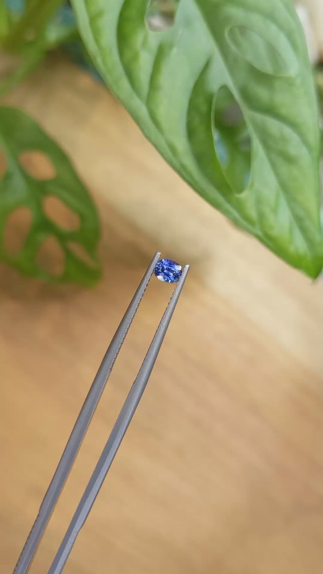 0.41 Ct. Blue Sapphire from Ceylon (Sri Lanka) Size Video