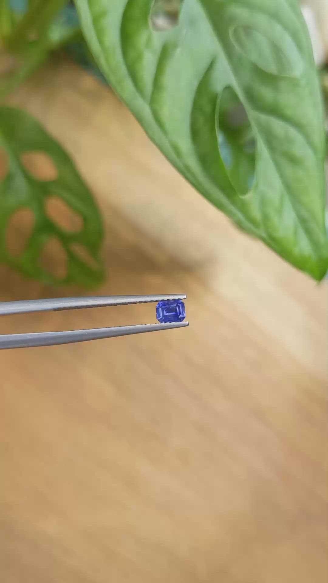 0.38 Ct. Blue Sapphire from Ceylon (Sri Lanka) Size Video