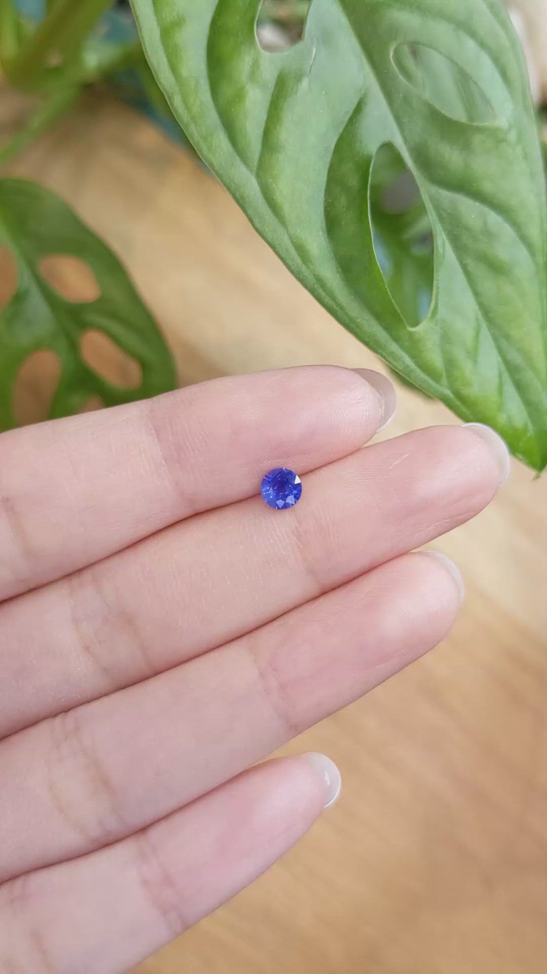 0.48 Ct. Blue Sapphire from Ceylon (Sri Lanka) Size Video