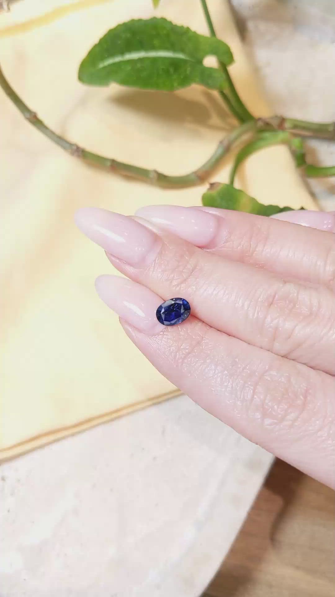 1.69 Ct. Blue Sapphire from Ceylon (Sri Lanka) Size Video