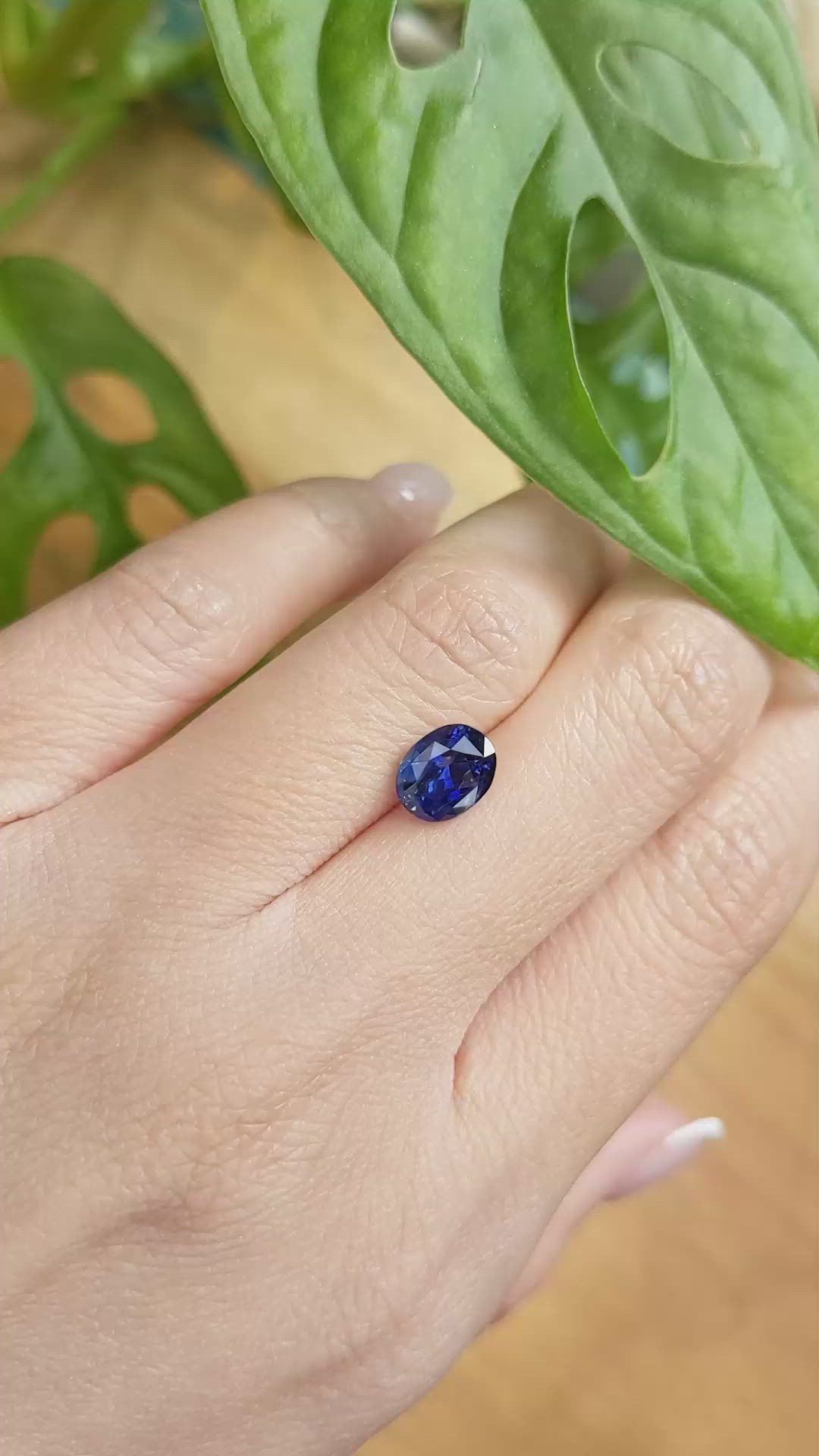 2.20 Ct. Blue Sapphire from Ceylon (Sri Lanka) Size Video