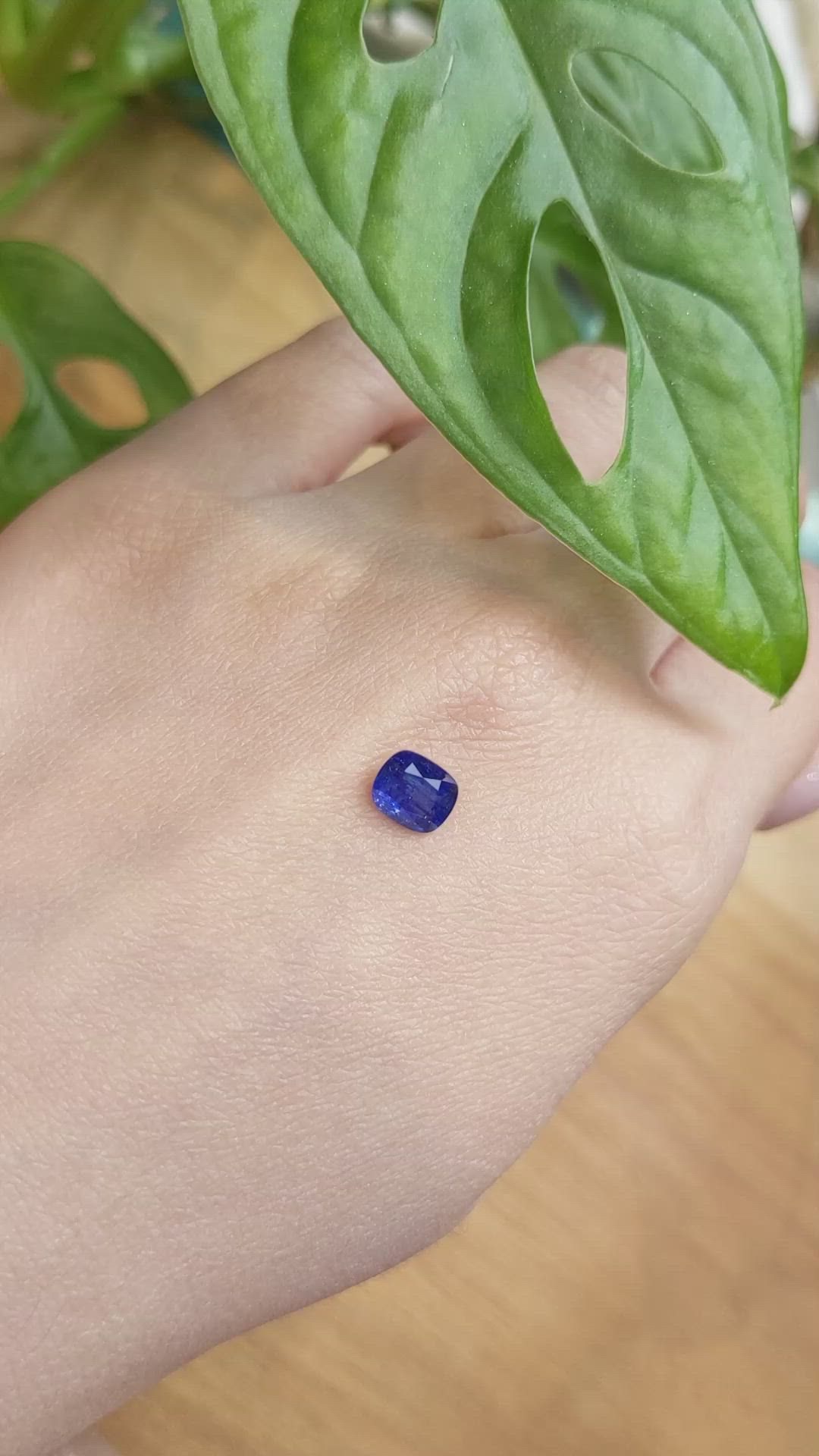1.11 Ct. Blue Sapphire from Ceylon (Sri Lanka) Size Video