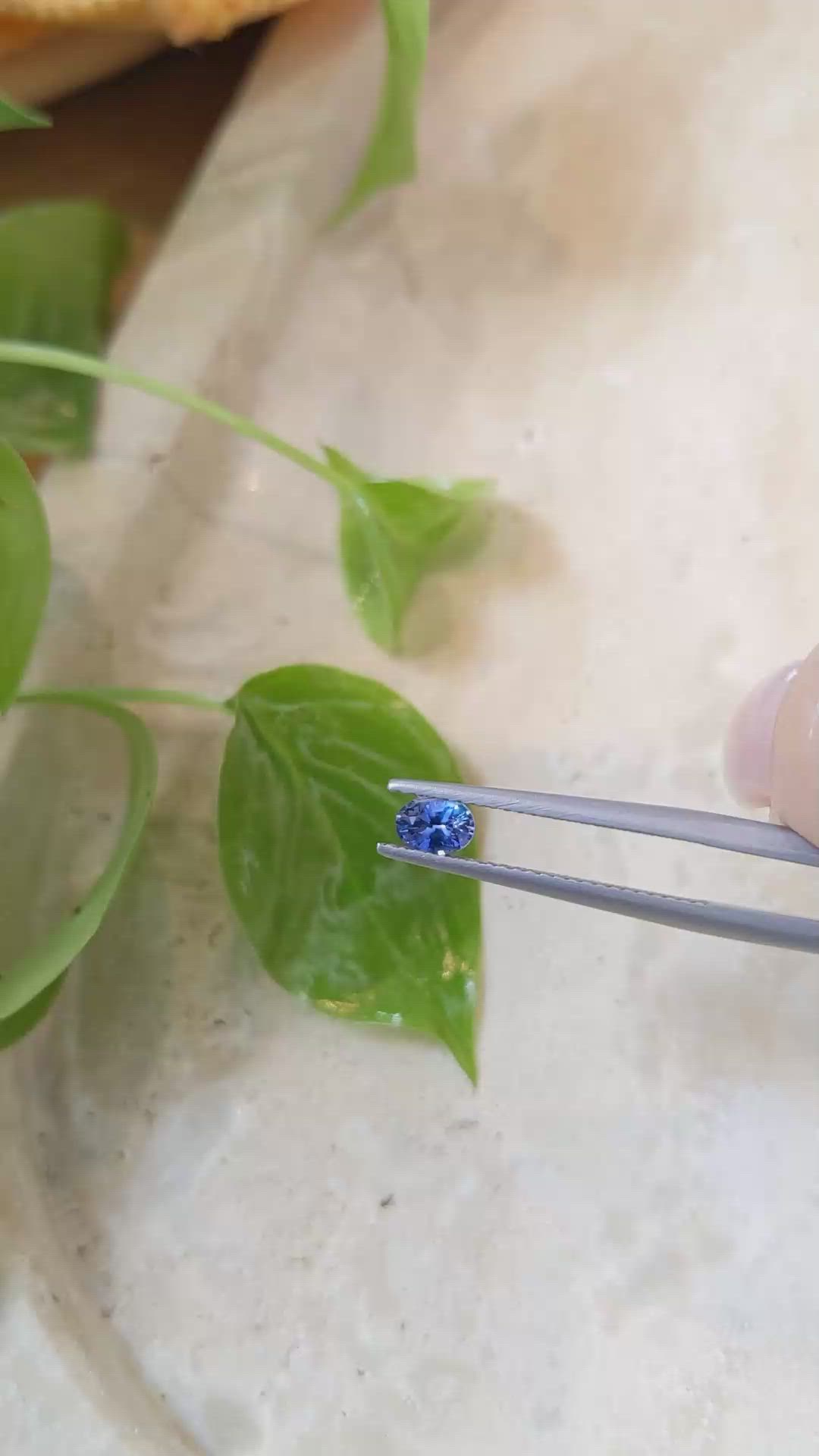 0.42 Ct. Purplish Blue Sapphire from Ceylon (Sri Lanka) Size Video