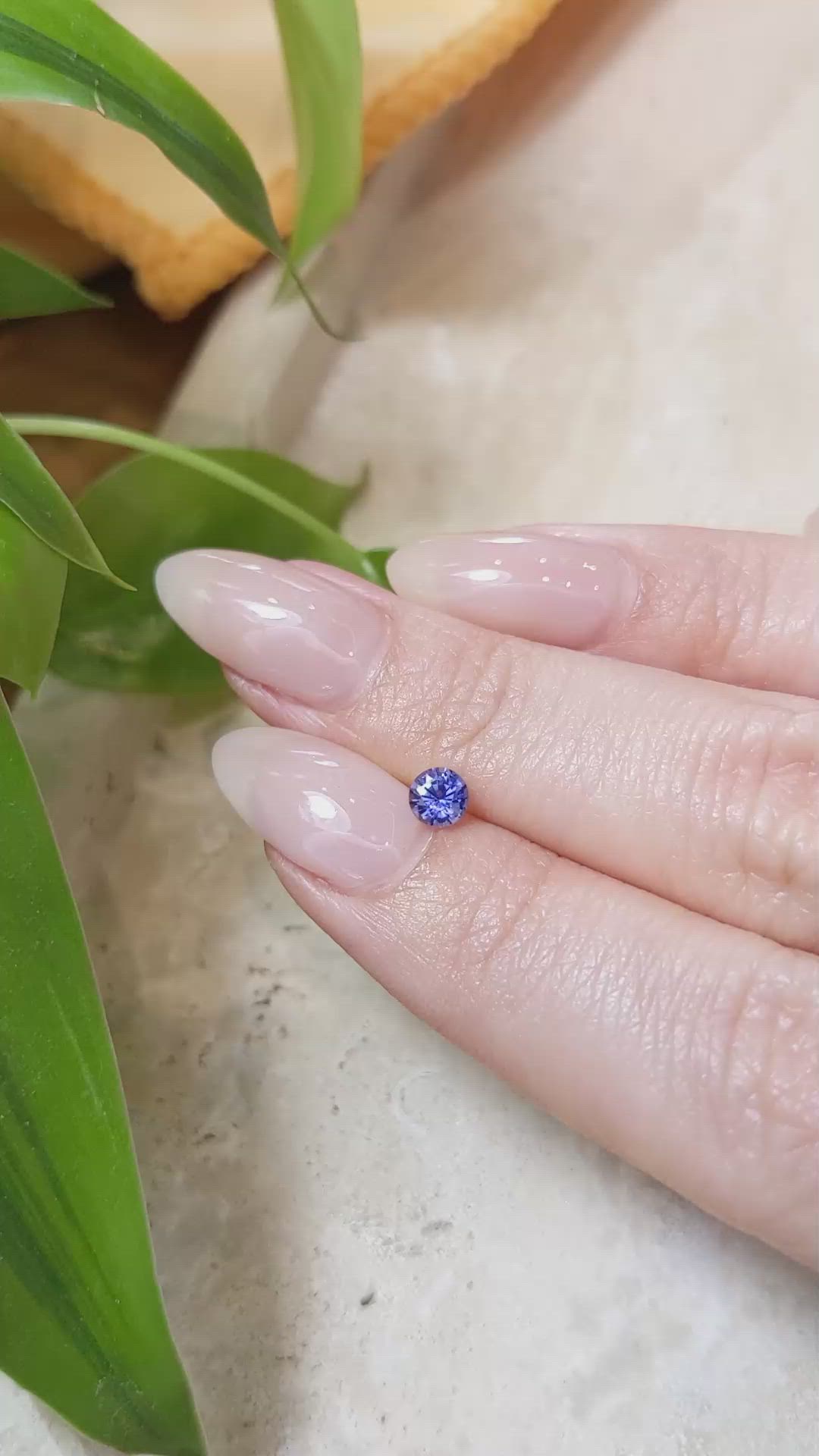 0.39 Ct. Purplish Blue Sapphire from Ceylon (Sri Lanka) Size Video