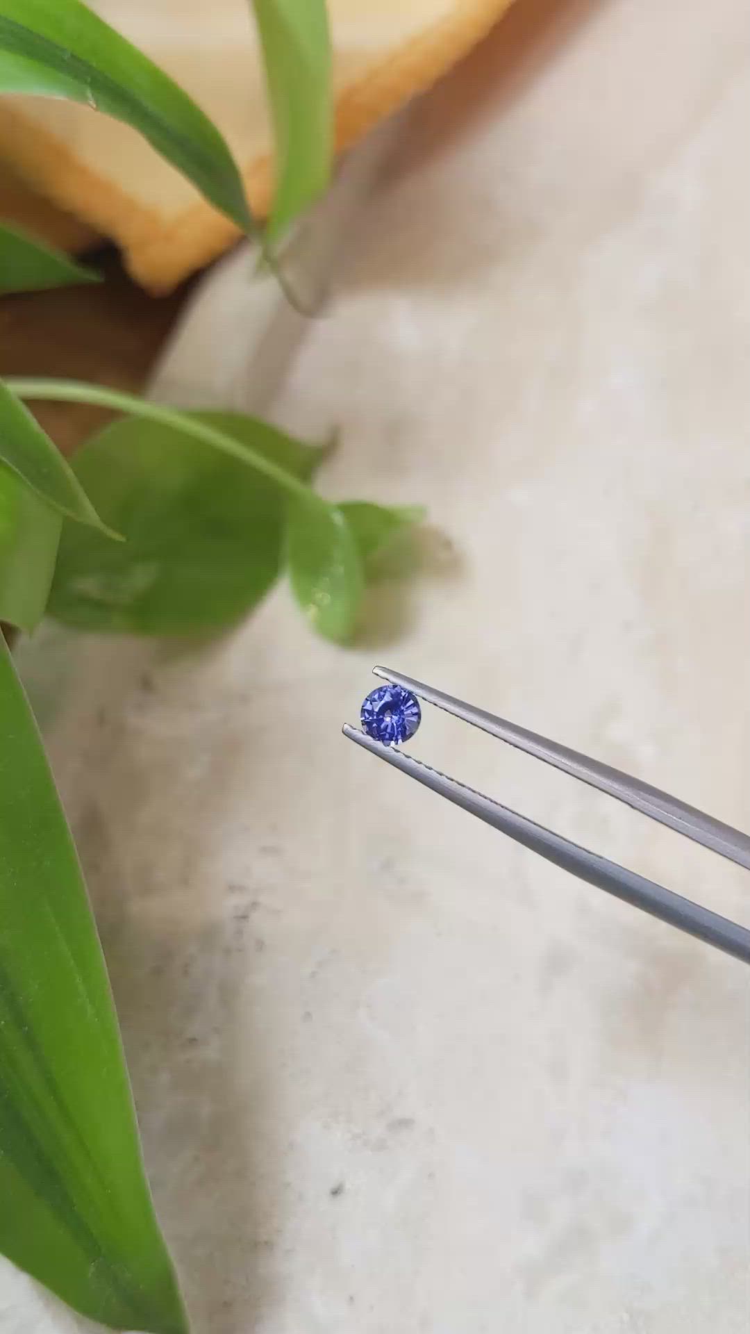 0.39 Ct. Purplish Blue Sapphire from Ceylon (Sri Lanka) Size Video