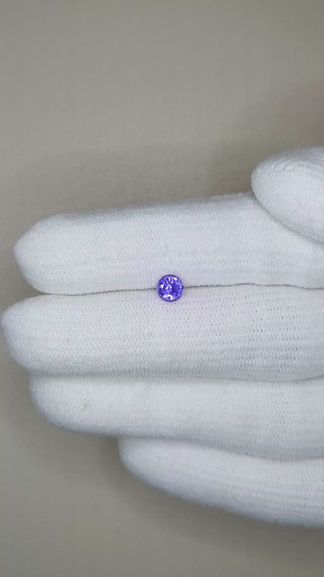 0.39 Ct. Purplish Blue Sapphire from Ceylon (Sri Lanka) Size Video