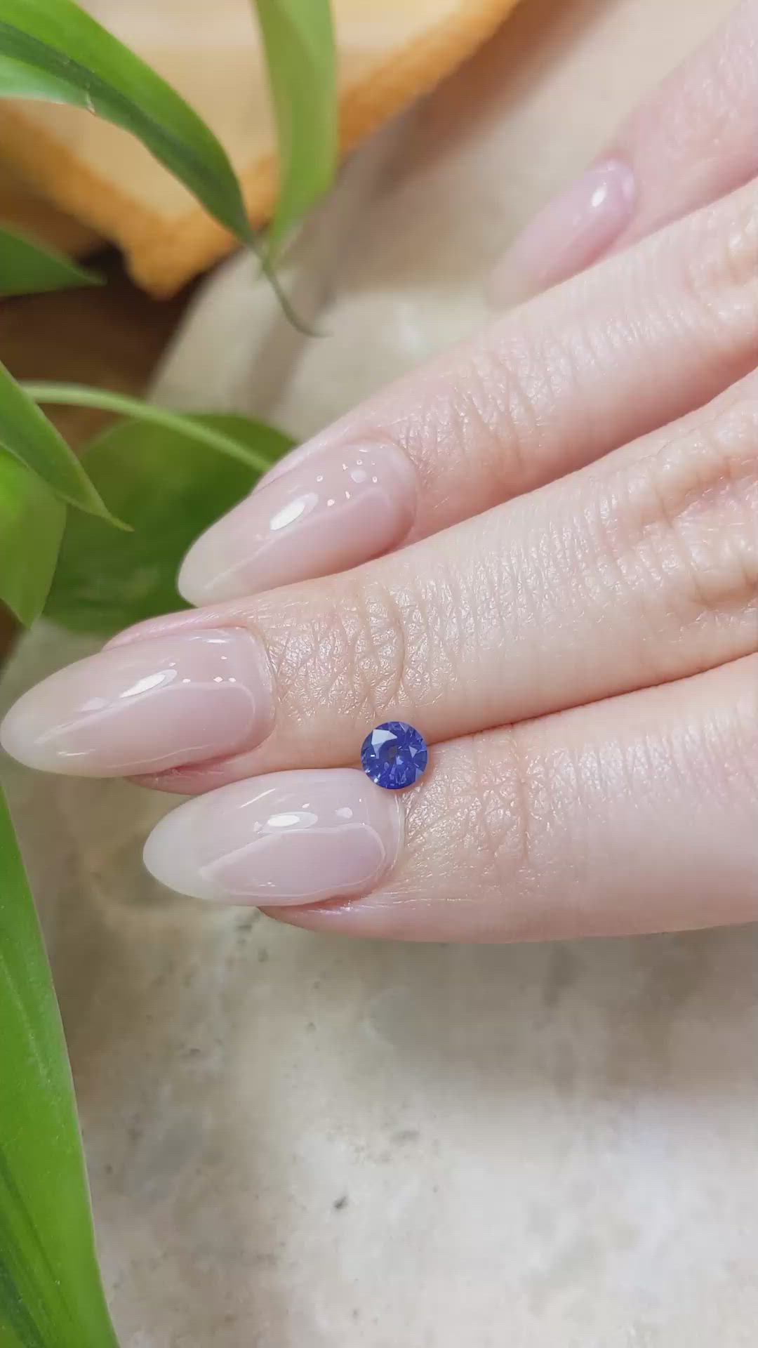 0.49 Ct. Blue Sapphire from Ceylon (Sri Lanka) Size Video