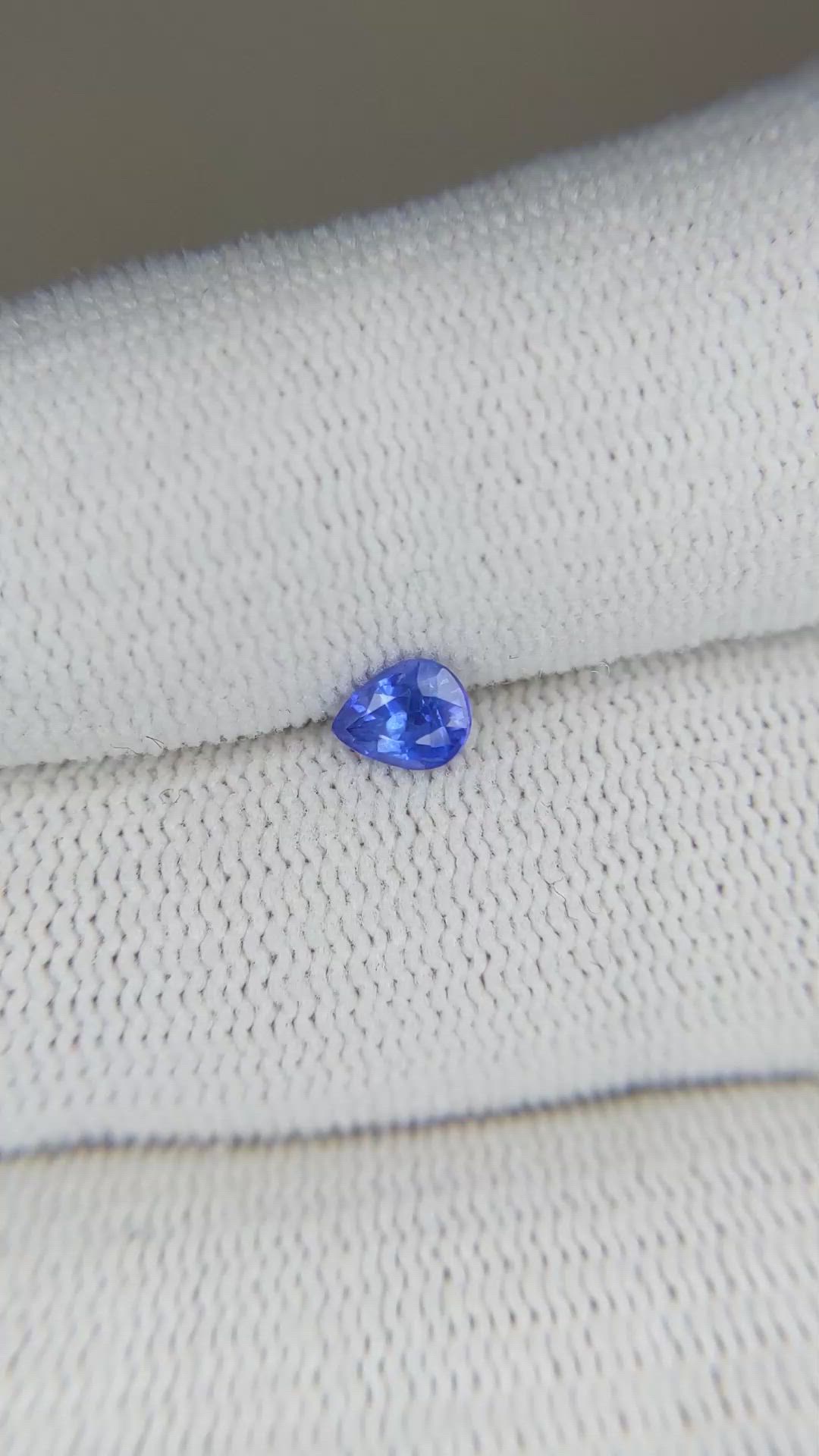 0.45 Ct. Blue Sapphire from Ceylon (Sri Lanka) Size Video