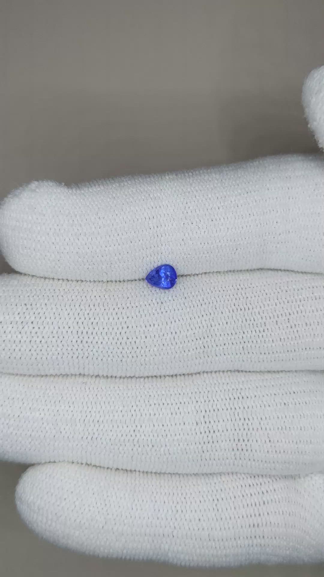 0.45 Ct. Blue Sapphire from Ceylon (Sri Lanka) Size Video
