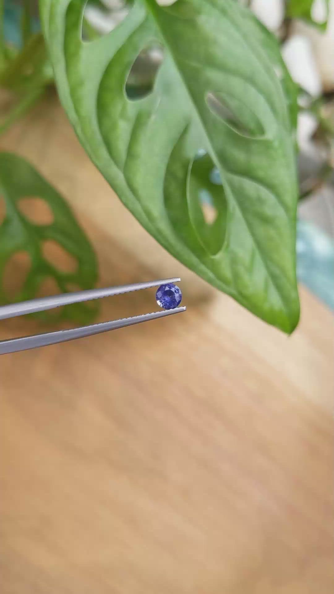 0.36 Ct. Purplish Blue Sapphire from Ceylon (Sri Lanka) Size Video