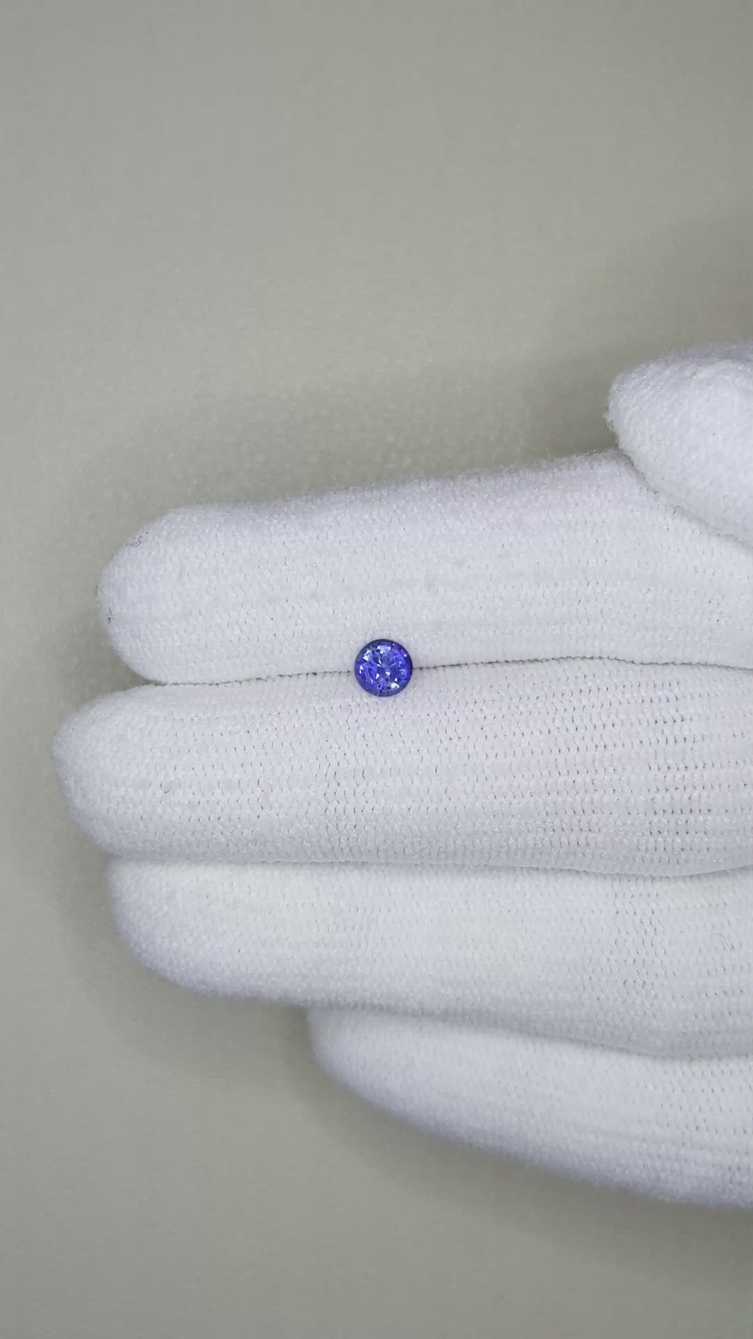 0.36 Ct. Purplish Blue Sapphire from Ceylon (Sri Lanka) Size Video