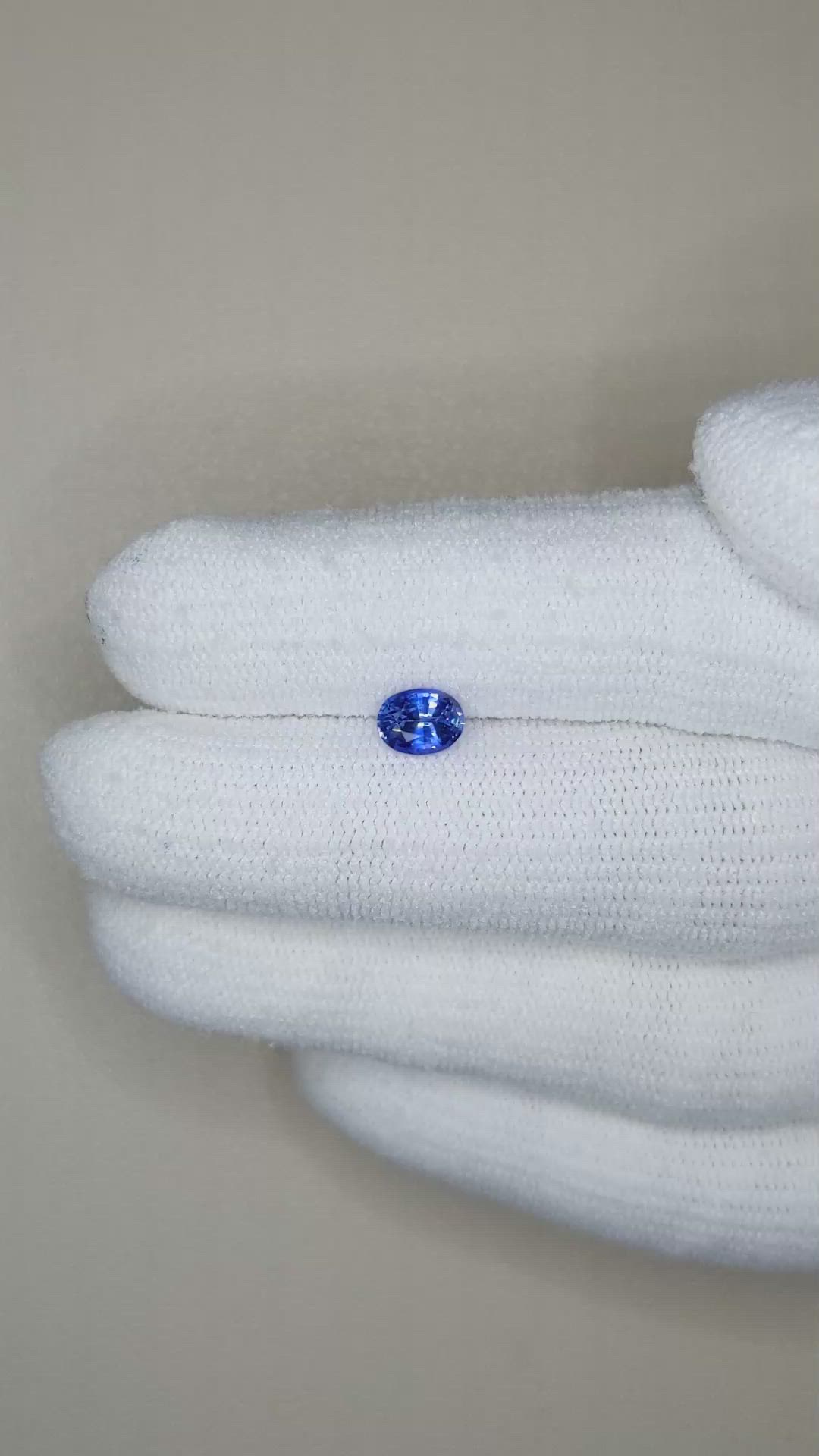 0.60 Ct. Blue Sapphire from Ceylon (Sri Lanka) Size Video