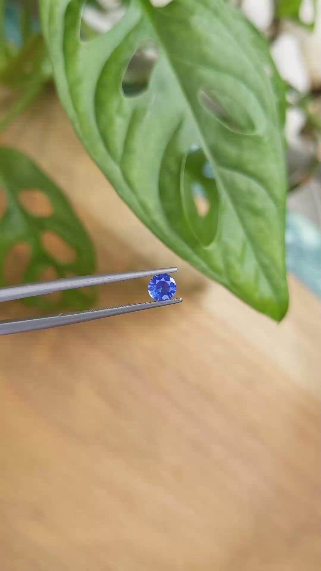 0.45 Ct. Blue Sapphire from Ceylon (Sri Lanka) Size Video