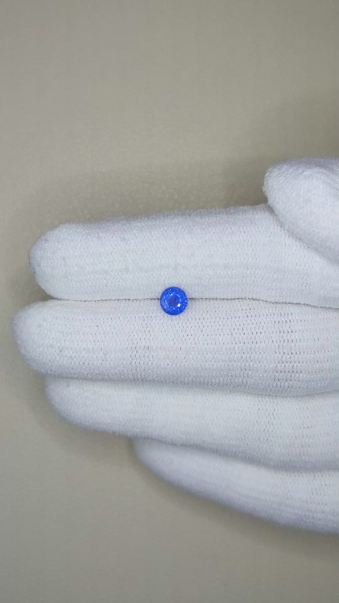 0.45 Ct. Blue Sapphire from Ceylon (Sri Lanka) Size Video