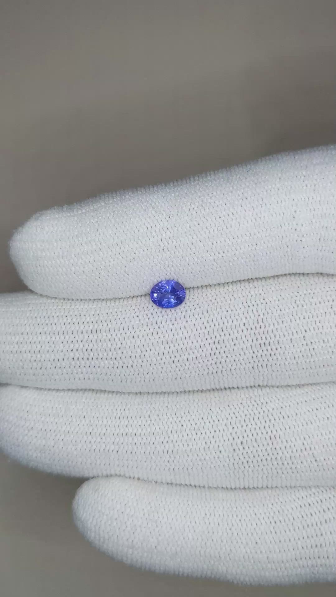 0.57 Ct. Blue Sapphire from Ceylon (Sri Lanka) Size Video