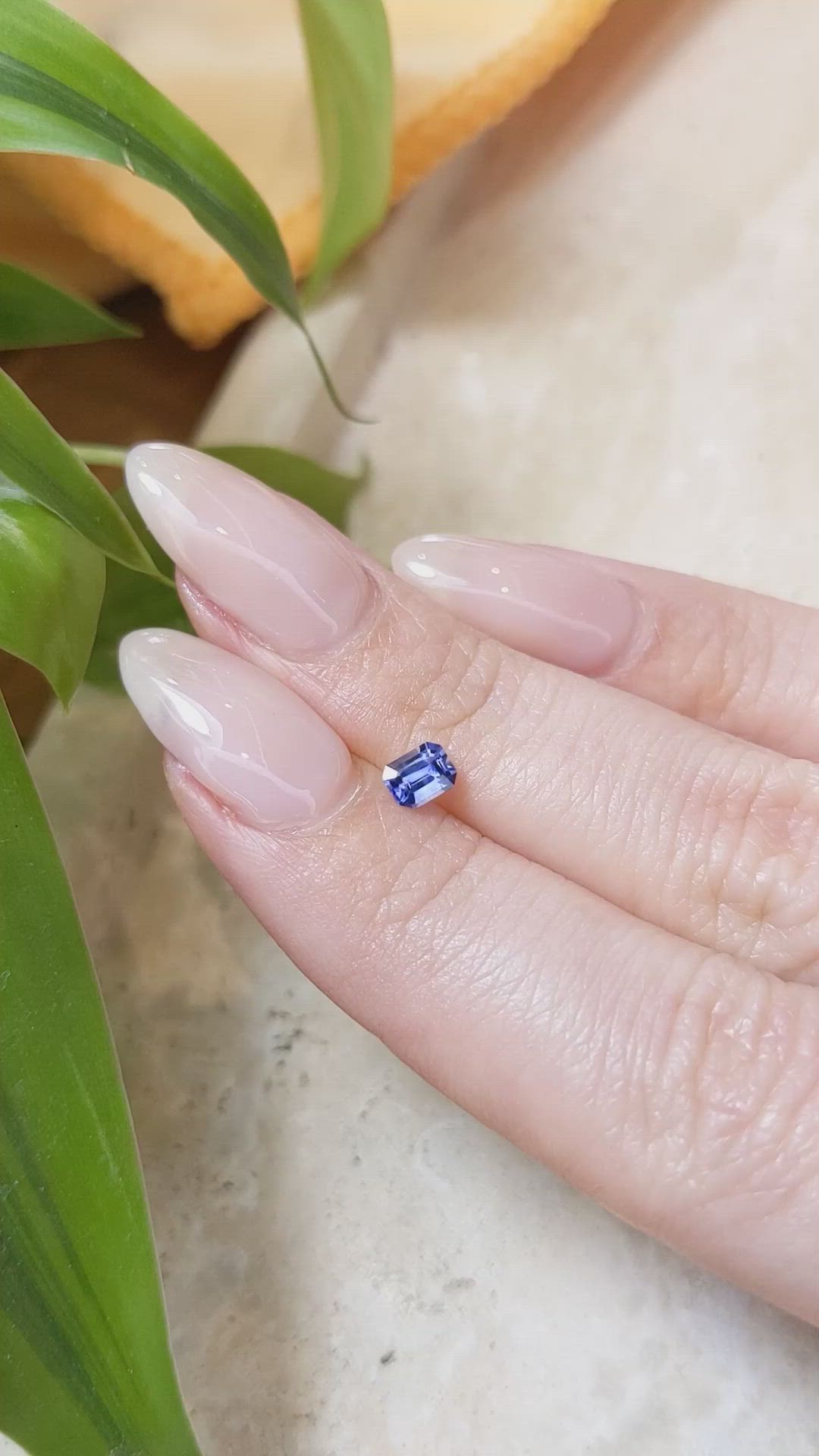 0.40 Ct. Blue Sapphire from Ceylon (Sri Lanka) Size Video