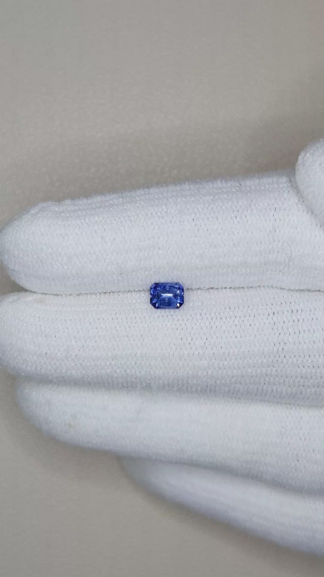 0.40 Ct. Blue Sapphire from Ceylon (Sri Lanka) Size Video