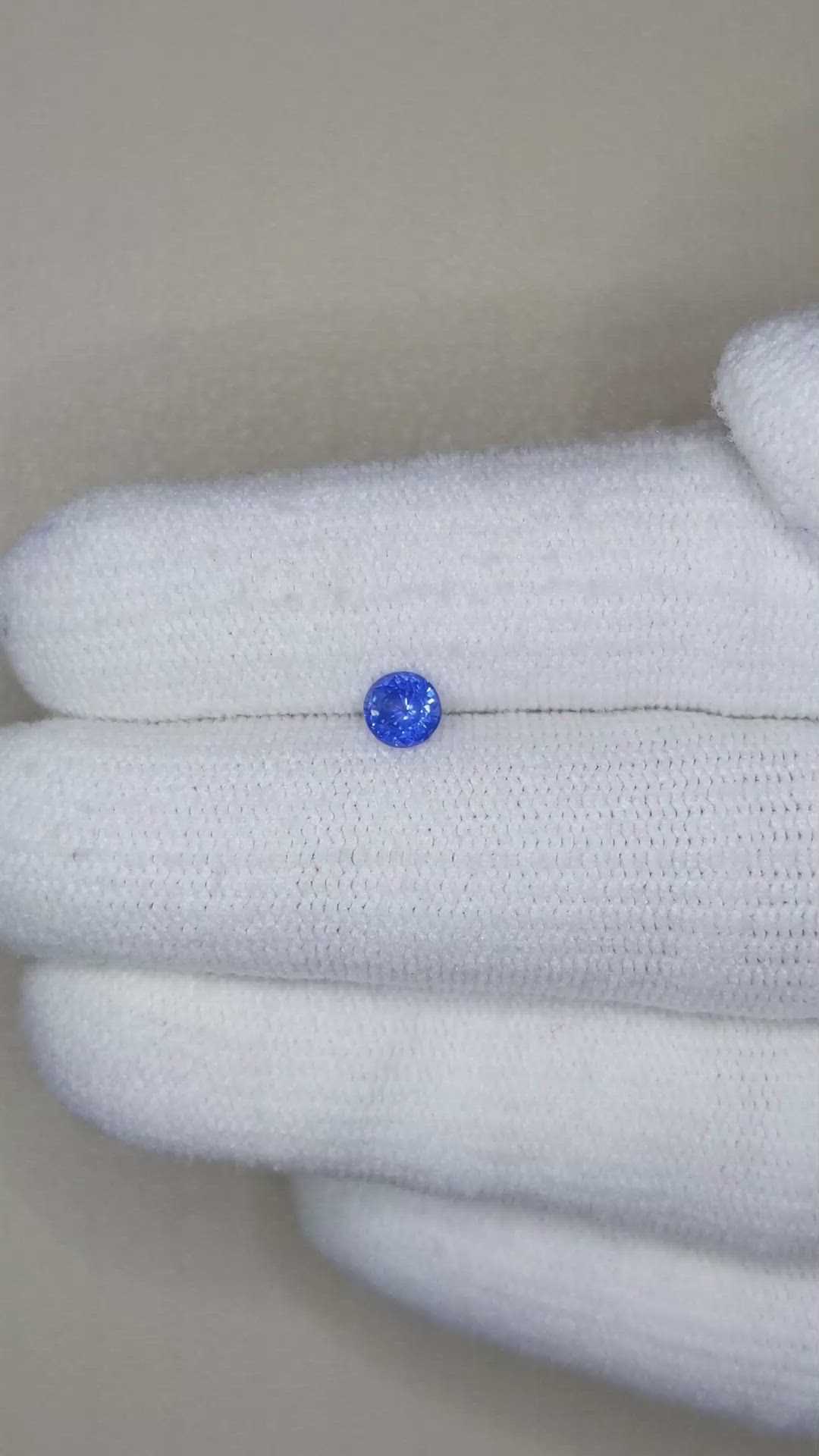 0.35 Ct. Blue Sapphire from Ceylon (Sri Lanka) Size Video