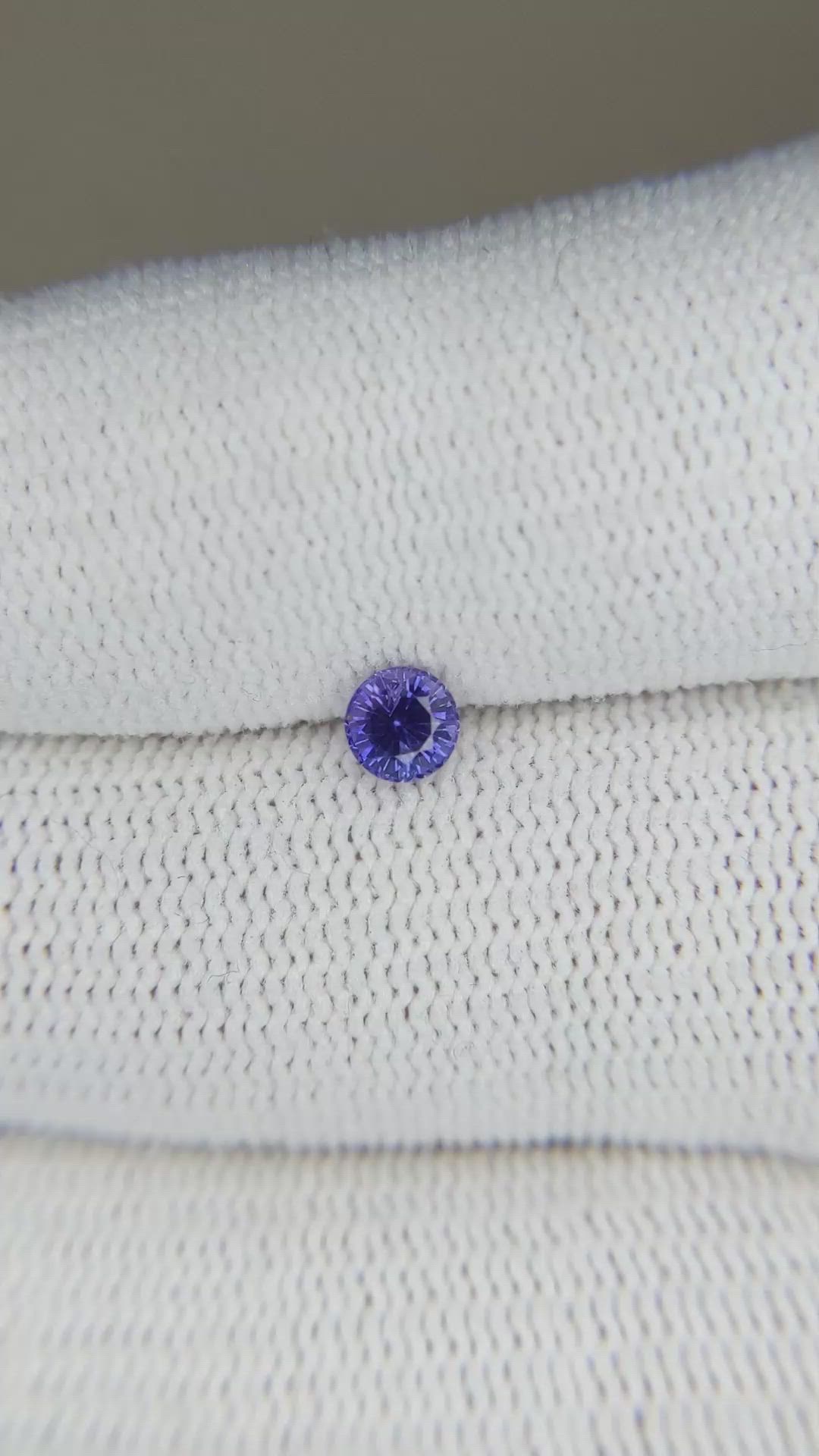 0.40 Ct. Purplish Blue Sapphire from Ceylon (Sri Lanka) Size Video