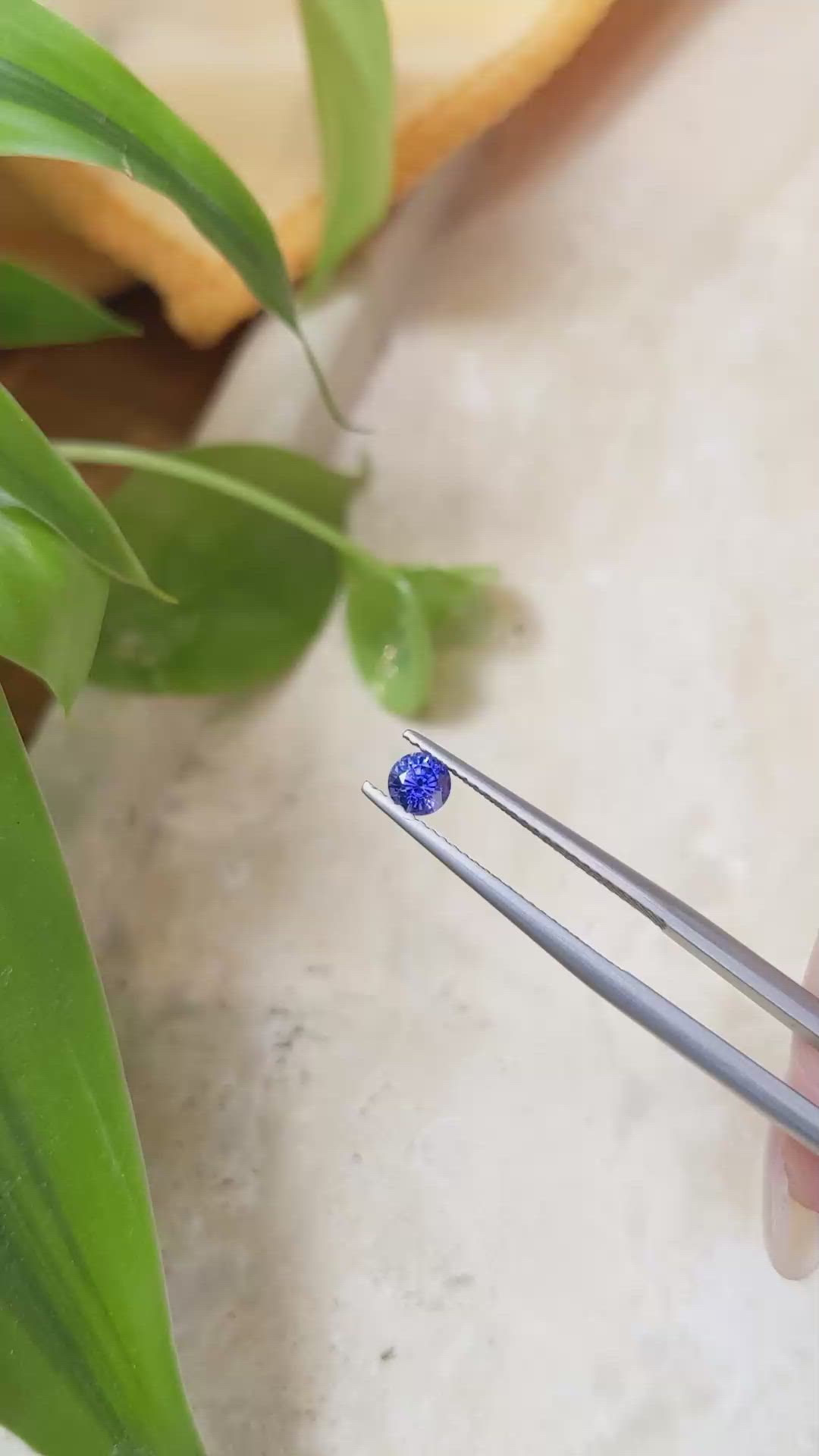 0.40 Ct. Purplish Blue Sapphire from Ceylon (Sri Lanka) Size Video