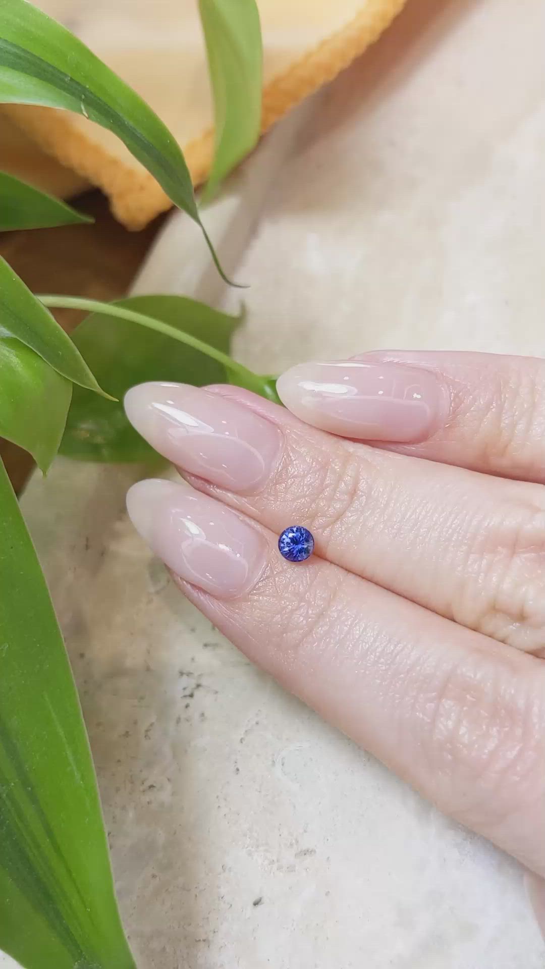 0.40 Ct. Purplish Blue Sapphire from Ceylon (Sri Lanka) Size Video