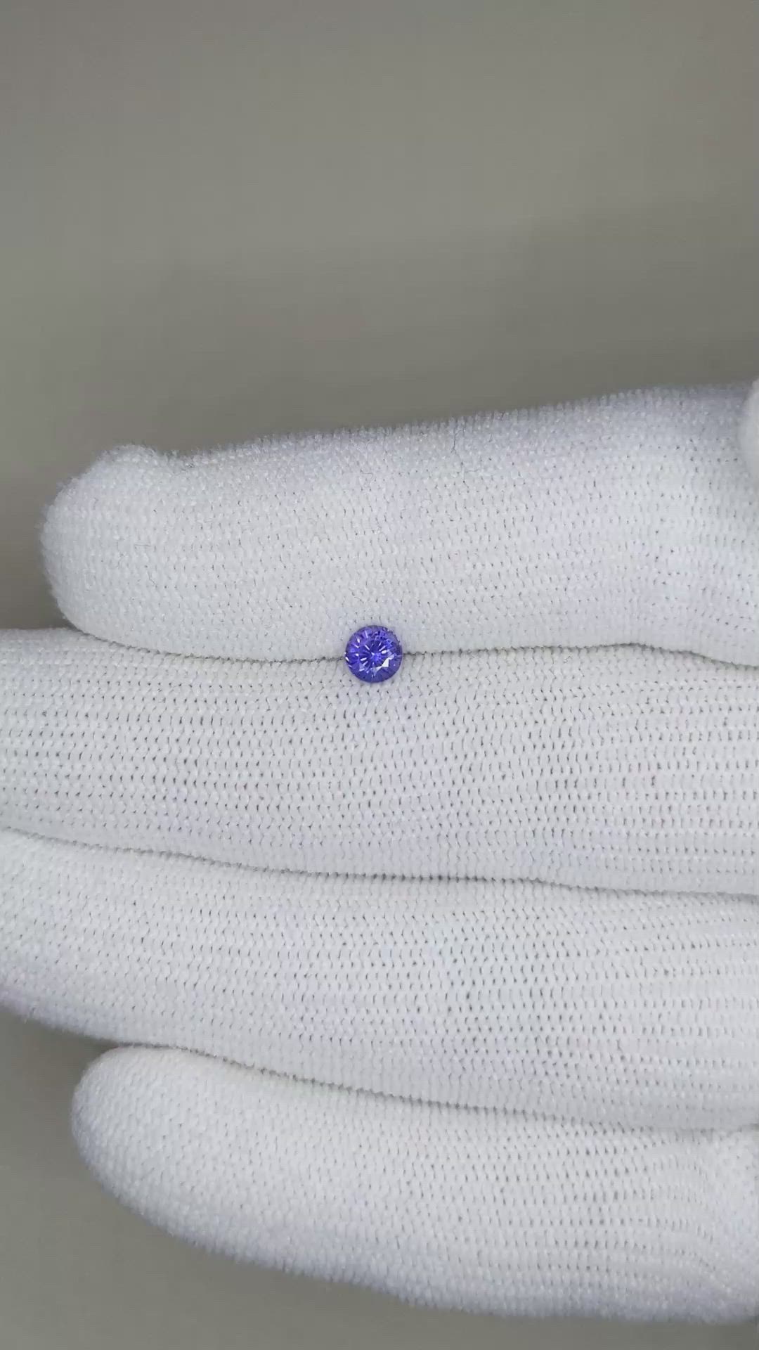 0.40 Ct. Purplish Blue Sapphire from Ceylon (Sri Lanka) Size Video