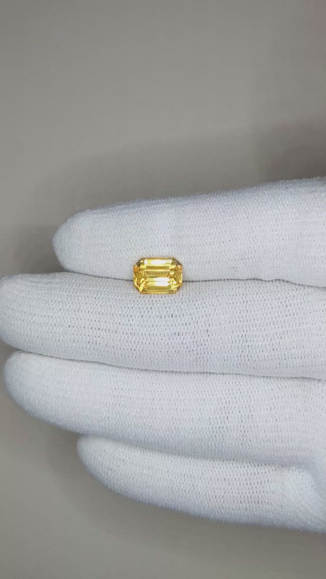 3.51 Ct. Yellow Sapphire from Ceylon (Sri Lanka) Size Video