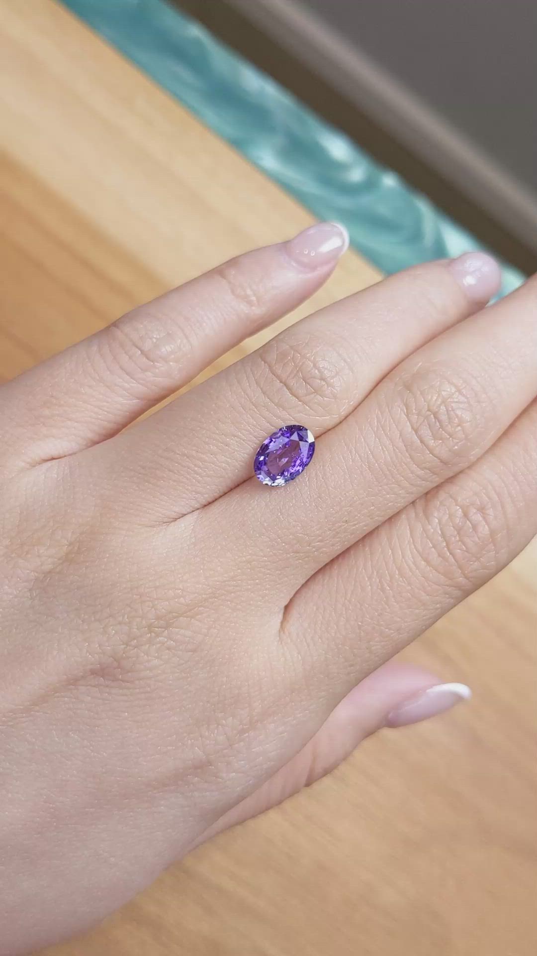 1.97 Ct. Purple Sapphire from Ceylon (Sri Lanka) Size Video