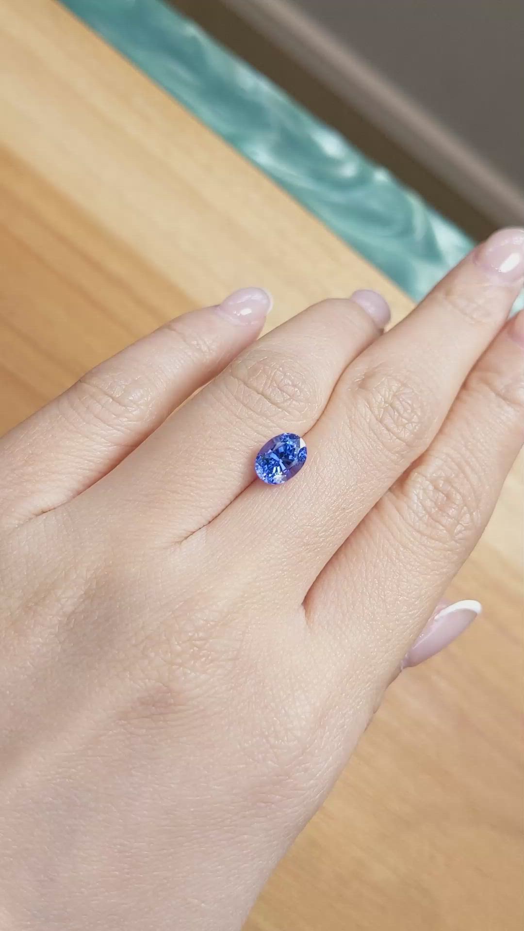 2.22 Ct. Blue Sapphire from Ceylon (Sri Lanka) Size Video