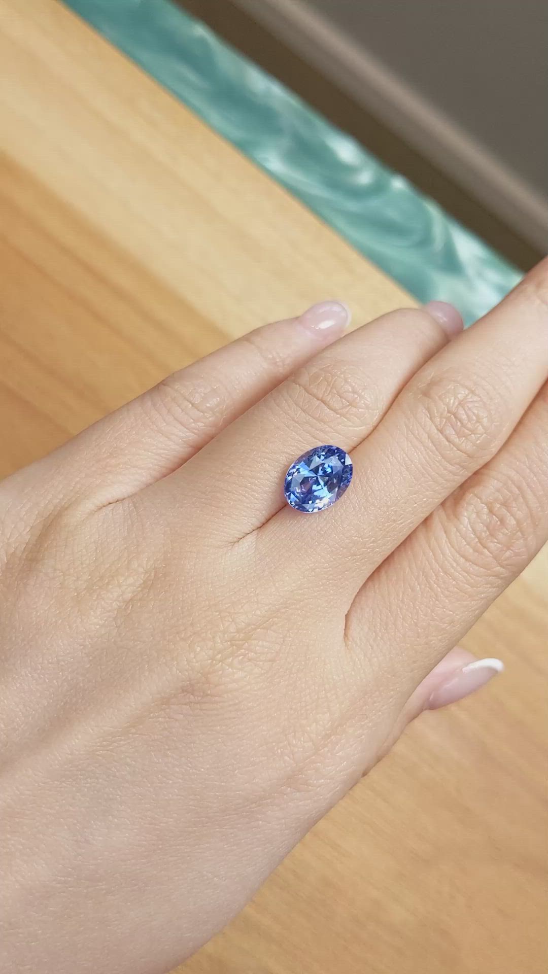4.08 Ct. Blue Sapphire from Ceylon (Sri Lanka) Size Video