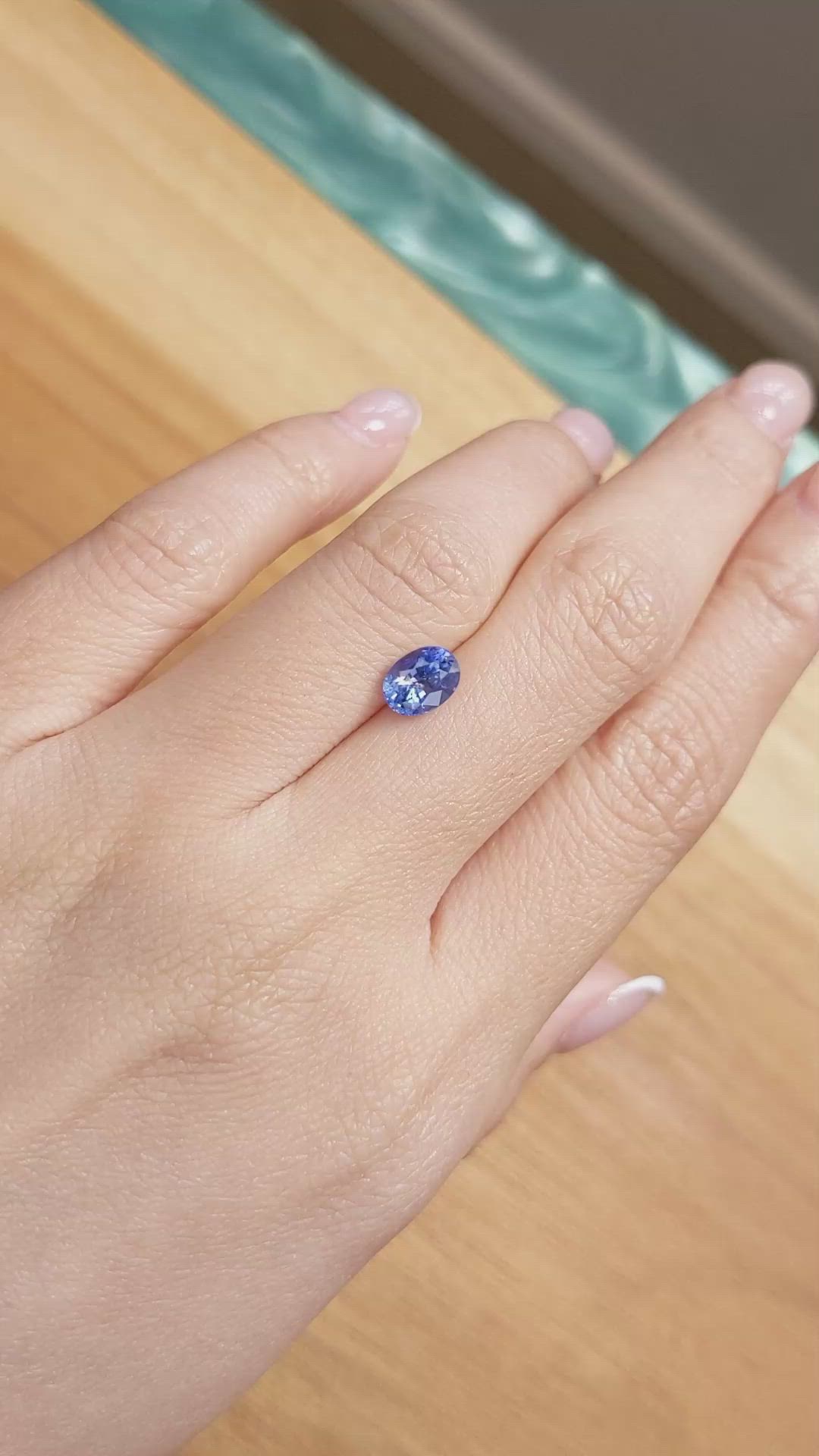 1.43 Ct. Blue Sapphire from Ceylon (Sri Lanka) Size Video