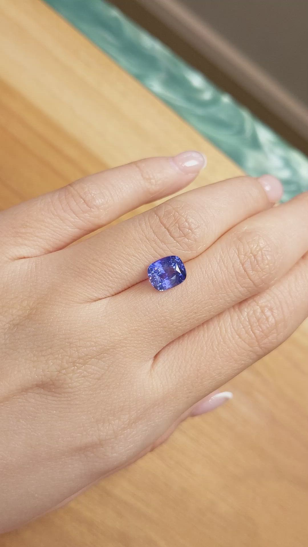 3.04 Ct. Blue Sapphire from Ceylon (Sri Lanka) Size Video