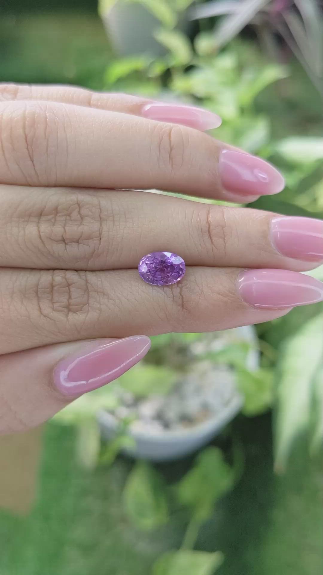 2.03 Ct. Pinkish Purple Sapphire from Ceylon (Sri Lanka) Size Video