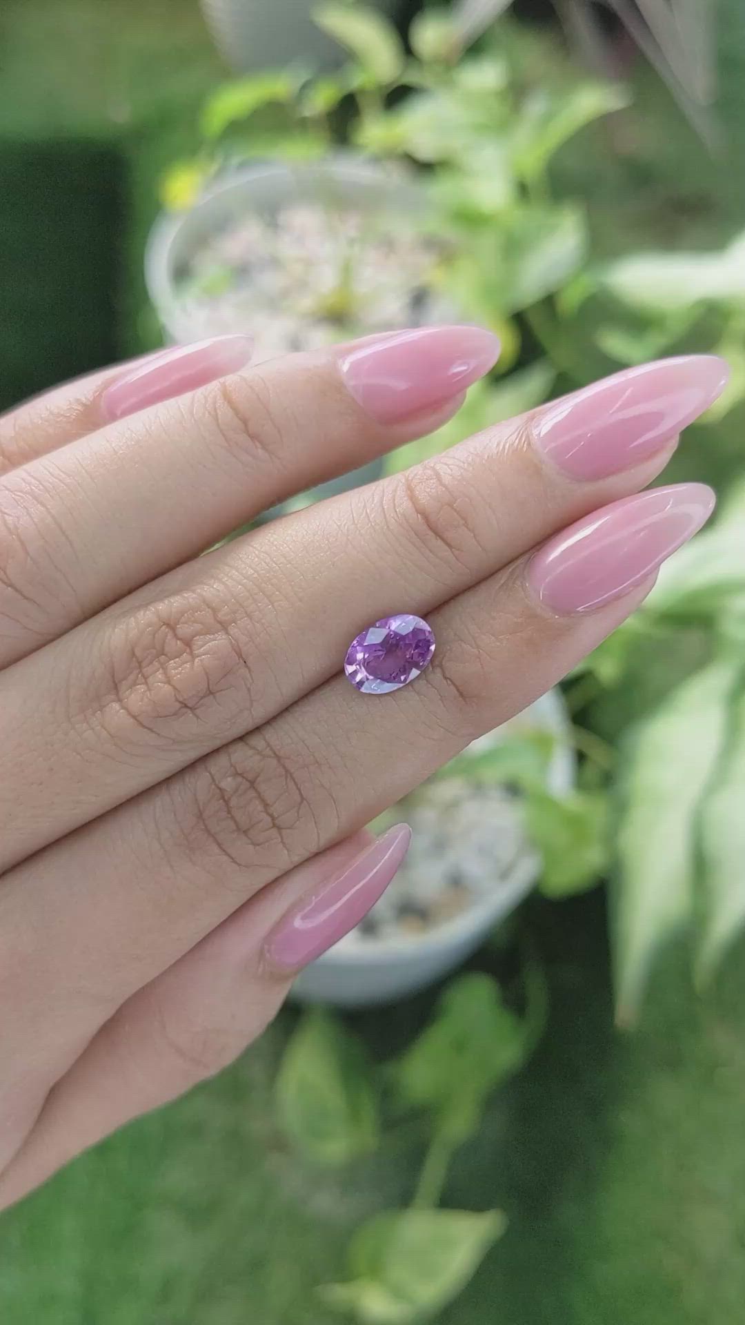 2.03 Ct. Pinkish Purple Sapphire from Ceylon (Sri Lanka) Size Video